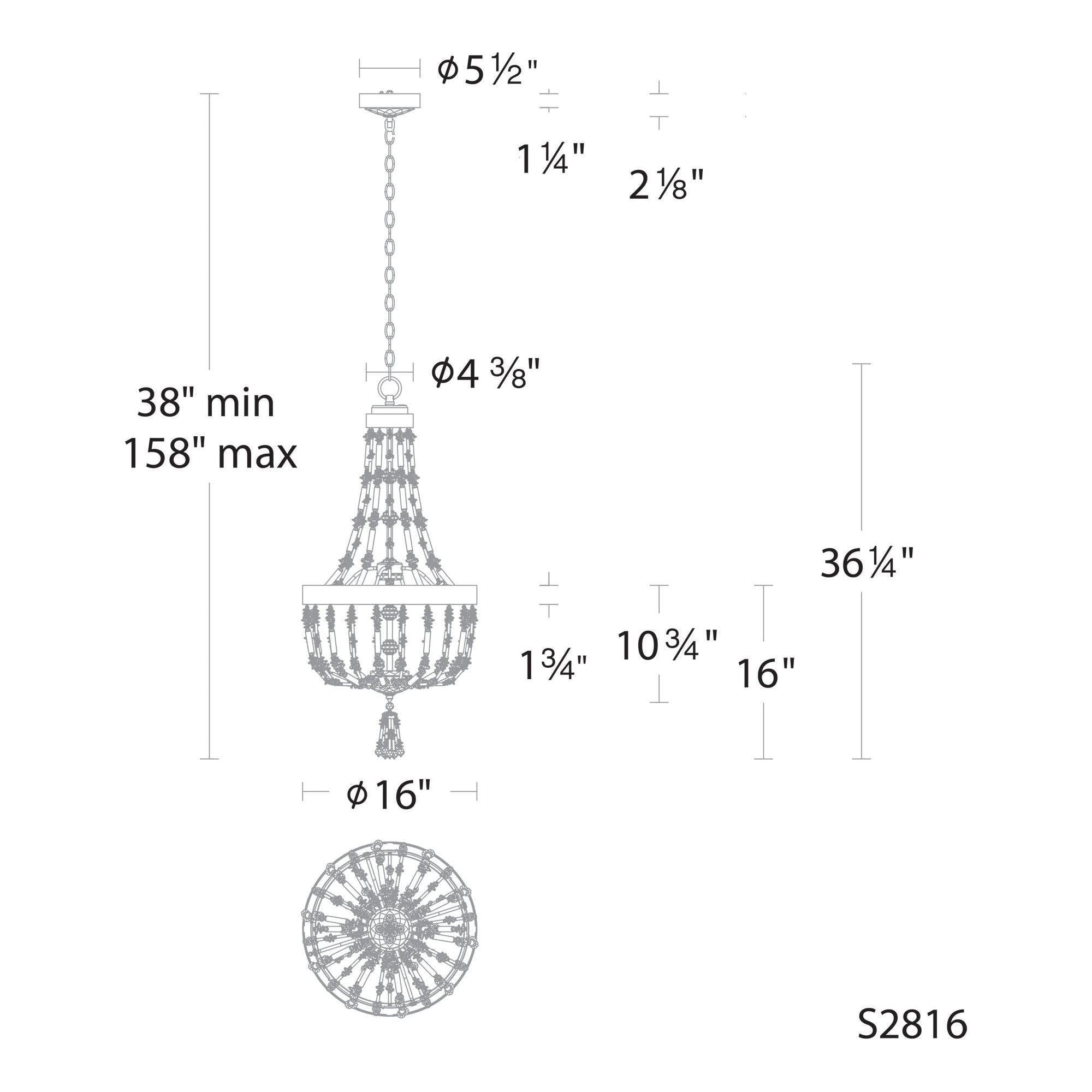 Bali 16" x 28.5" LED Pendant