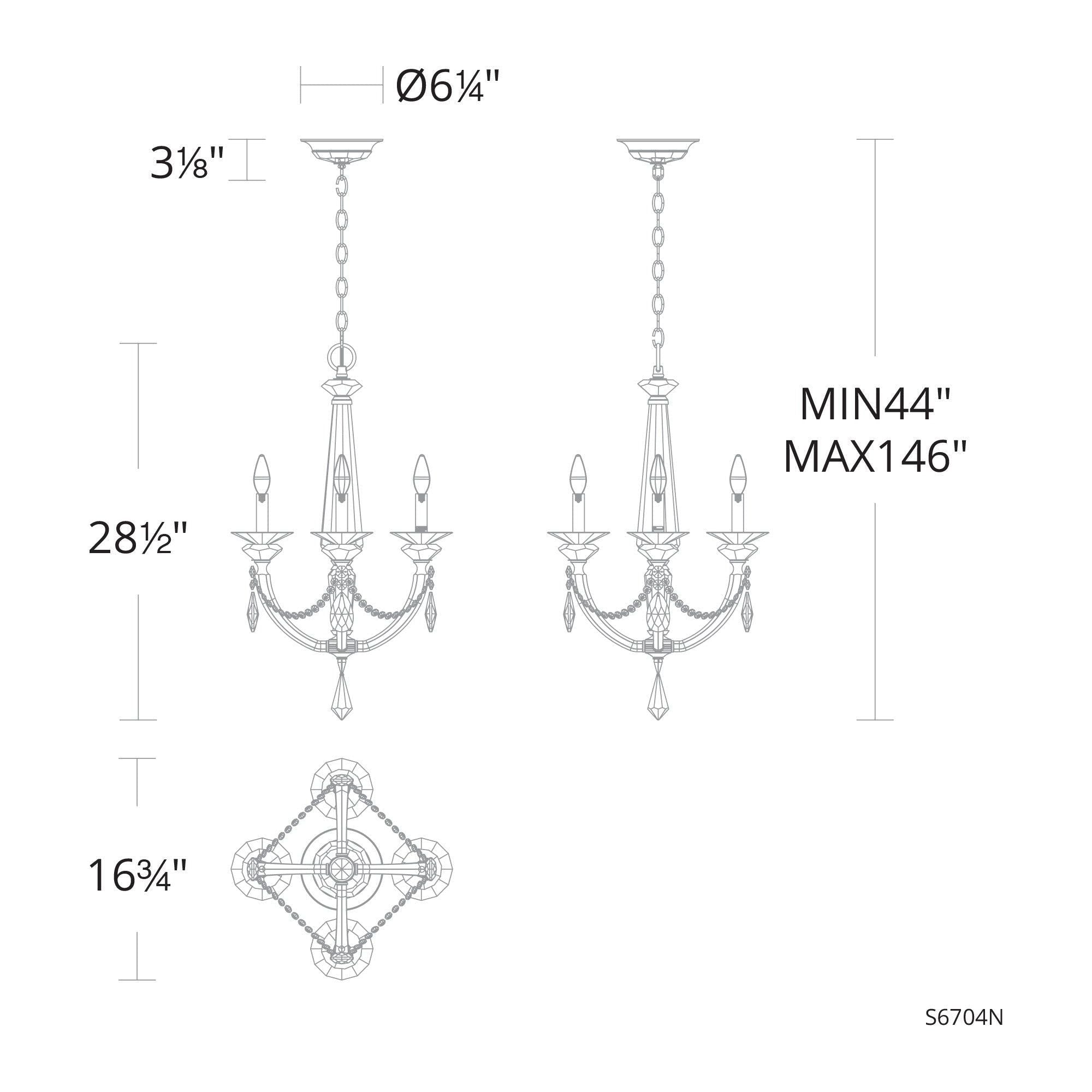 Verona 4-Light 17" x 17" Chandelier