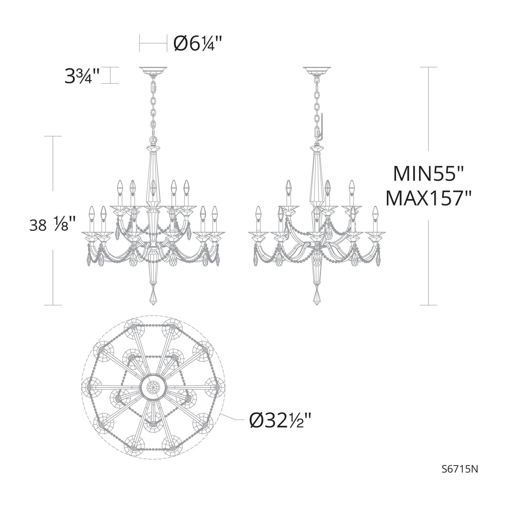 Verona 15-Light 2-Tier 32.5" x 32.5" Chandelier