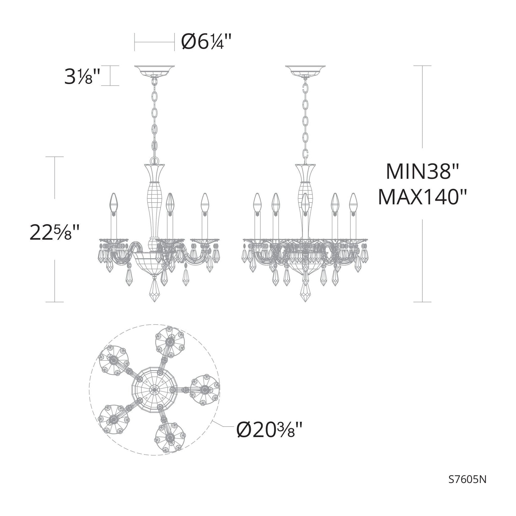 Napoli 5-Light 20.5" x 20.5" Chandelier