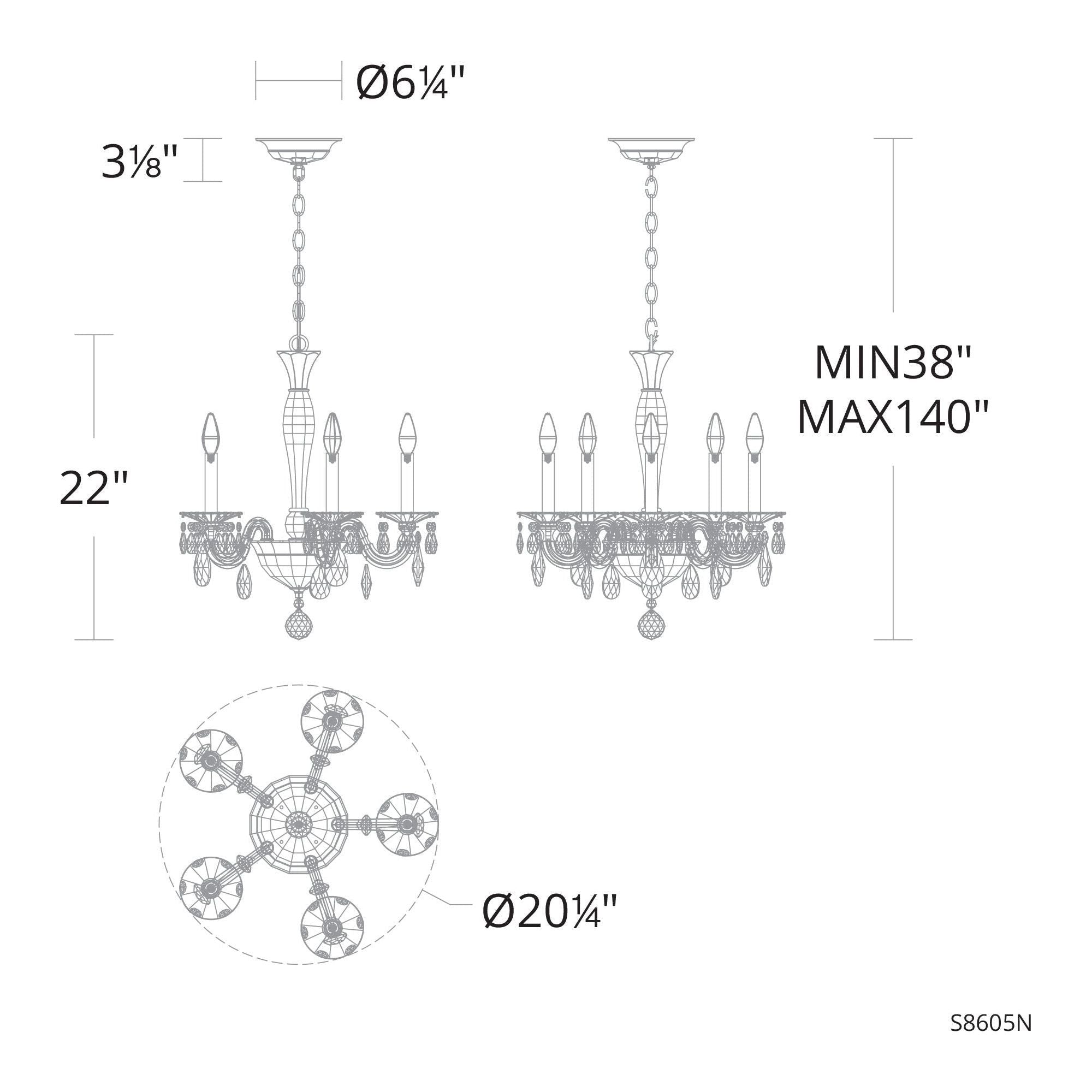 San Marco 5-Light 20.5" x 20.5" Chandelier