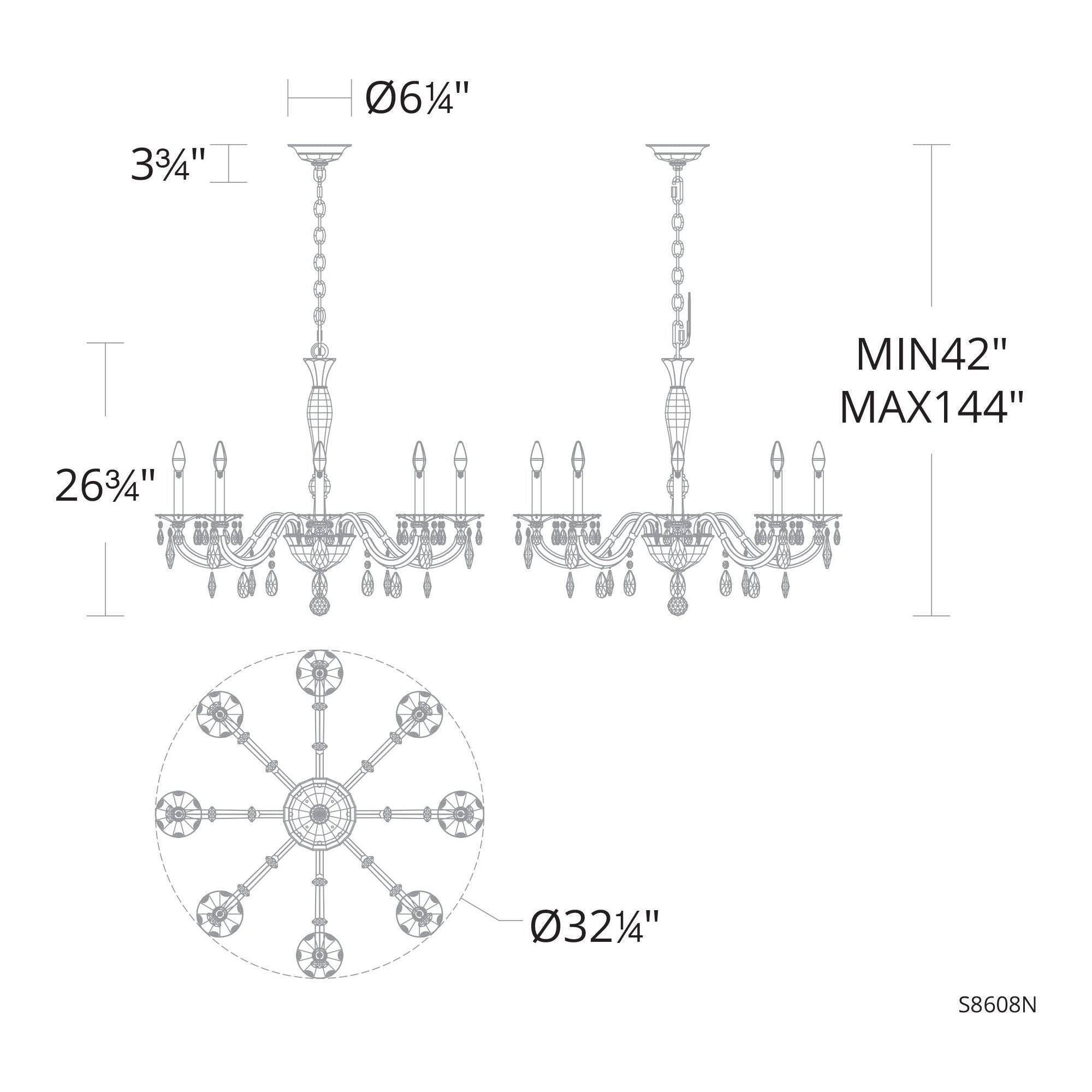 San Marco 8-Light 32.5" x 32.5" Chandelier