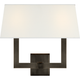 Square Tube Double Sconce with Single Shade