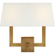 Square Tube Double Sconce with Single Shade