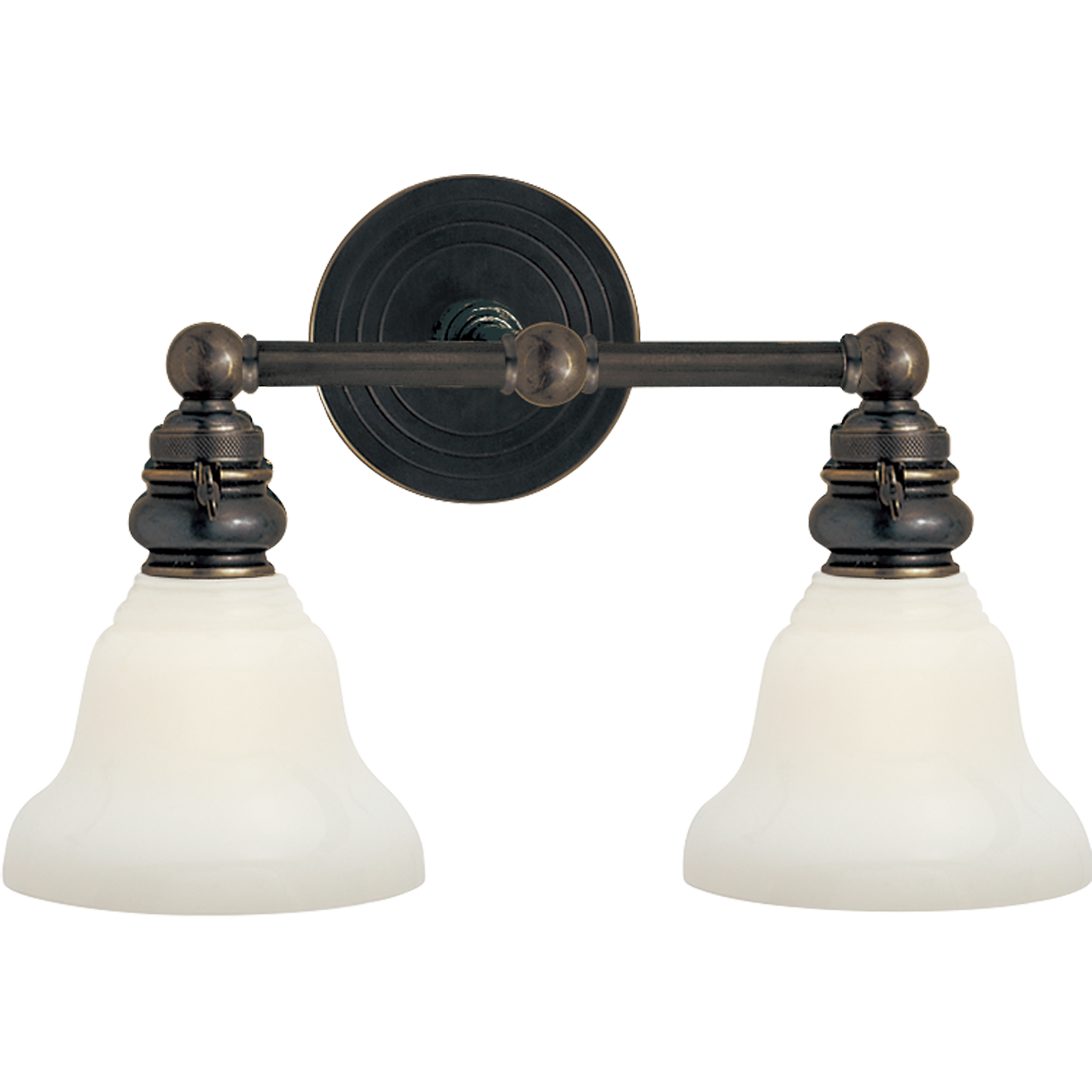 Boston Functional Double Light with White Glass