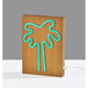 Wood Framed Neon Palm Tree Table/Wall Lamp