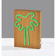 Wood Framed Neon Palm Tree Table/Wall Lamp