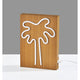 Wood Framed Neon Palm Tree Table/Wall Lamp