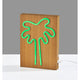 Wood Framed Neon Palm Tree Table/Wall Lamp