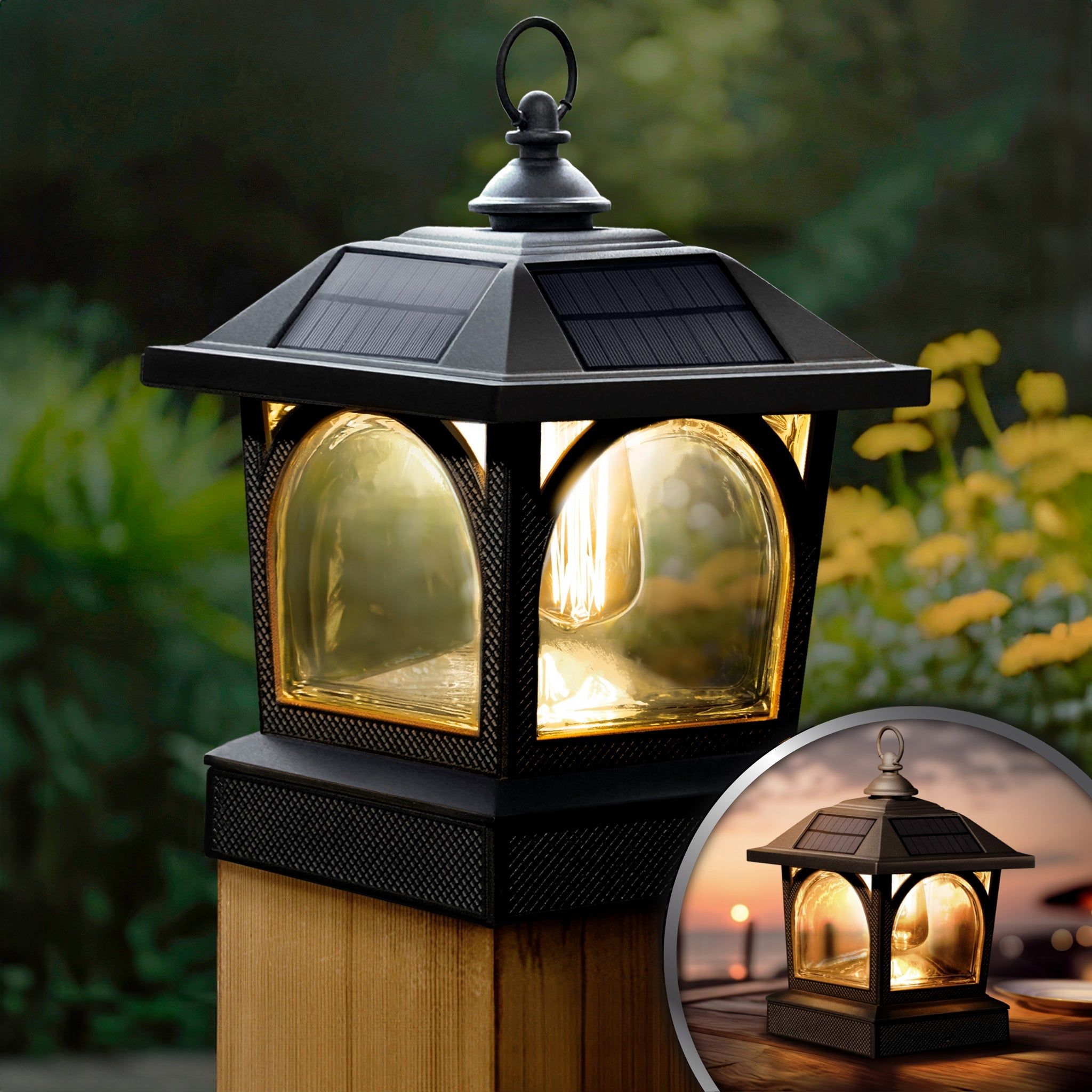 Edison Solar Lantern/Post Cap