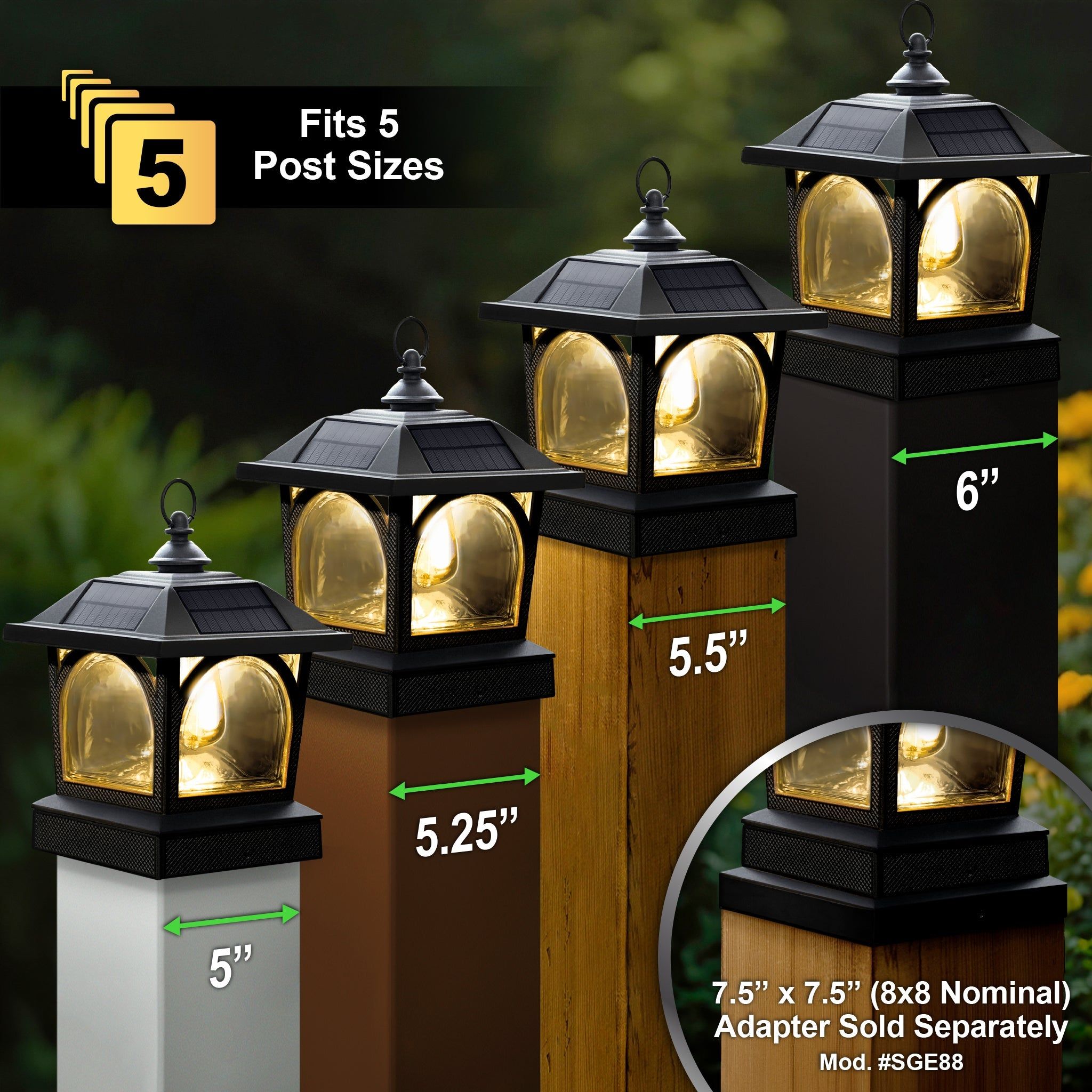 Edison Solar Lantern/Post Cap