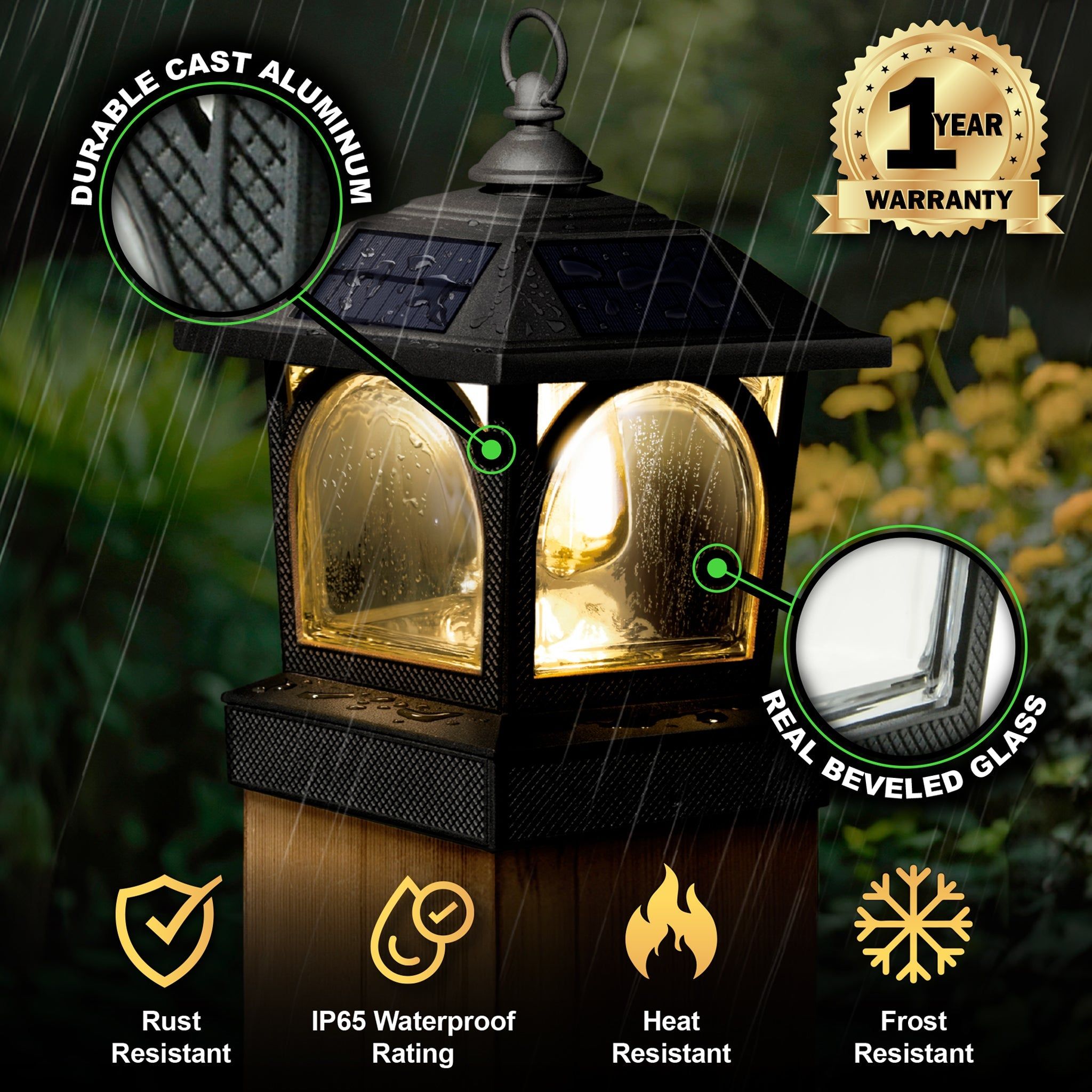 Edison Solar Lantern/Post Cap