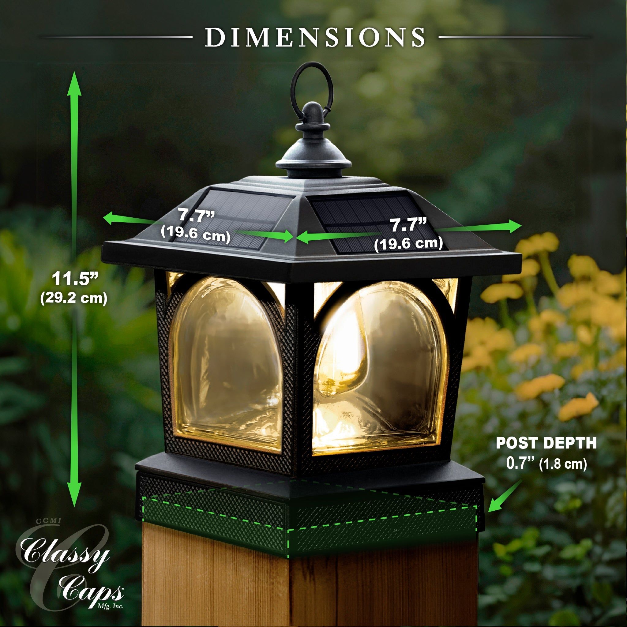 Edison Solar Lantern/Post Cap