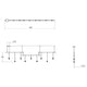 Suspenders 36" 3-Bar Offset Linear with Suspended Cylinders with Flood Lenses & Glass Drum Diffusers