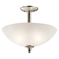Jolie 15" 2-Light Convertible Inverted Pendant and Semi Flush