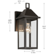 Prin 14" 1-Light Outdoor Wall Light
