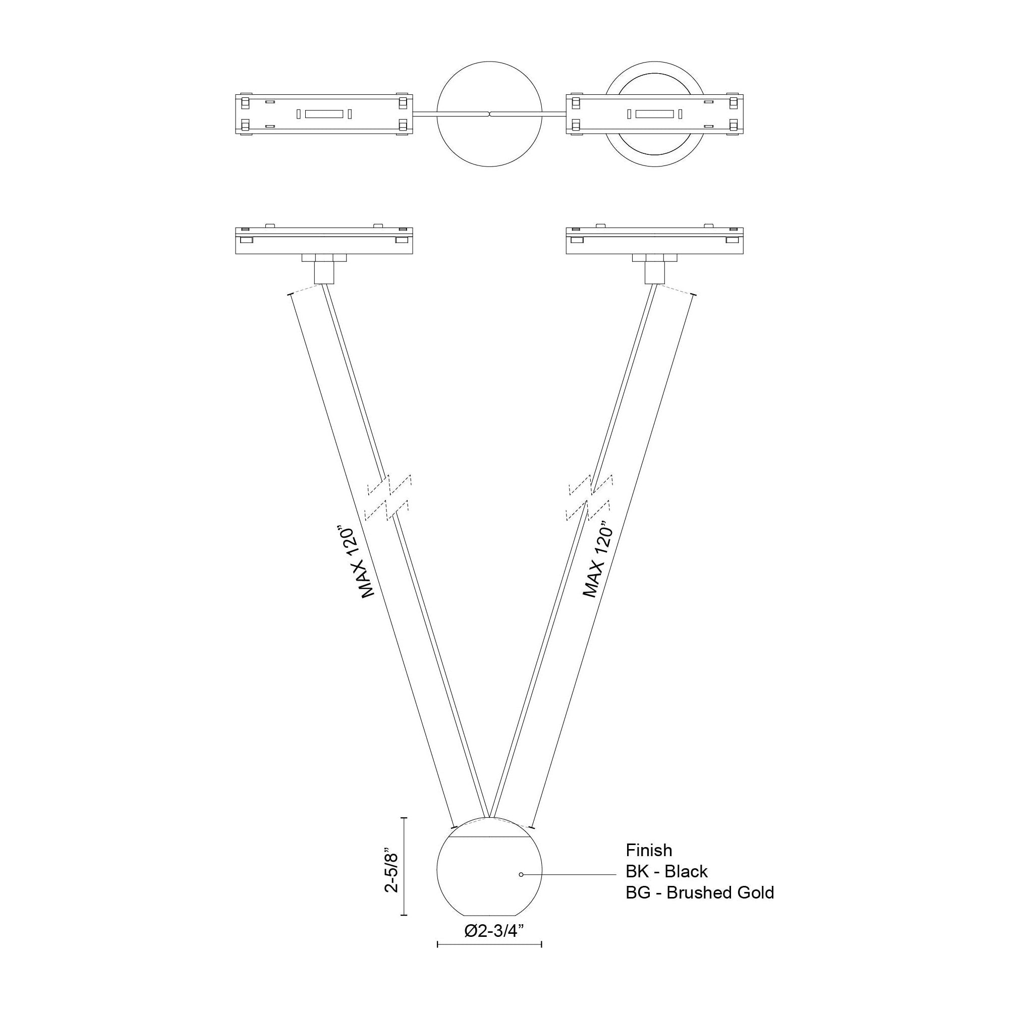 Faria Double 3" Trilo Track Pendant