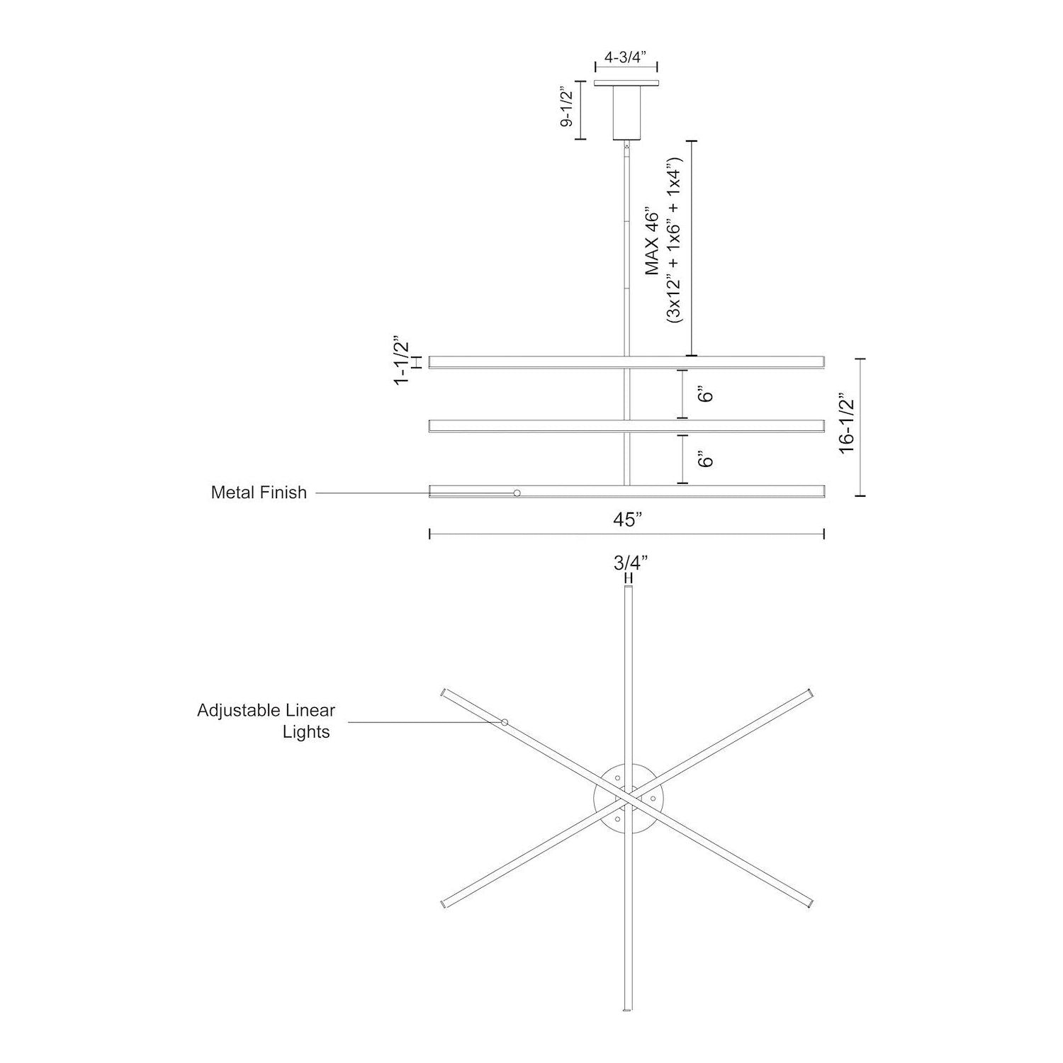 Vega 45" LED Chandelier