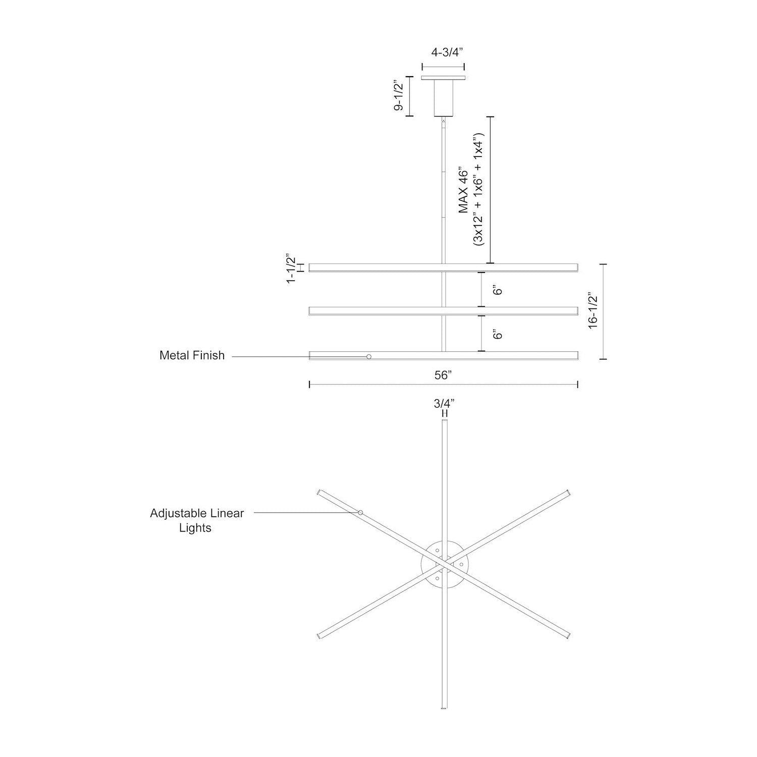 Vega 56" LED Chandelier