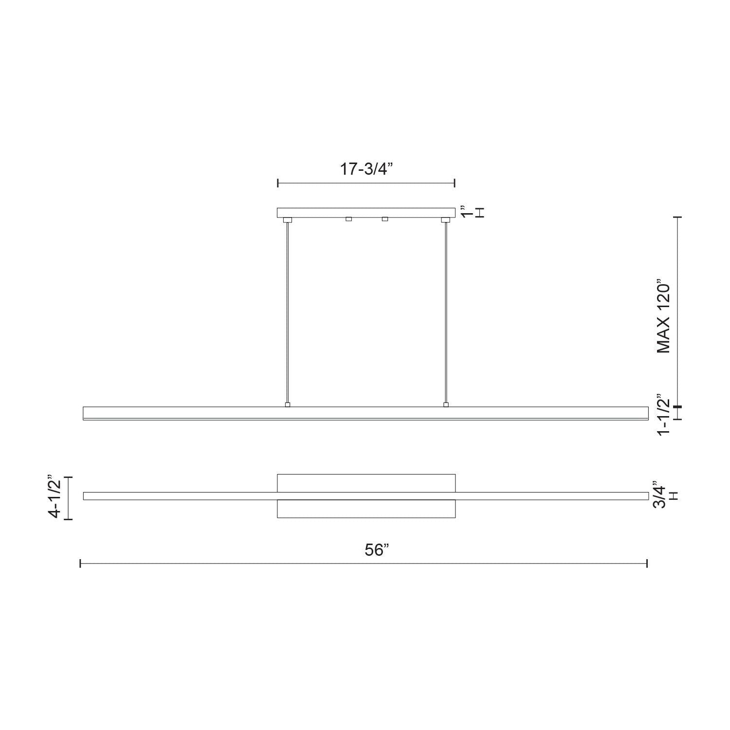 Vega 56" LED Linear Pendant