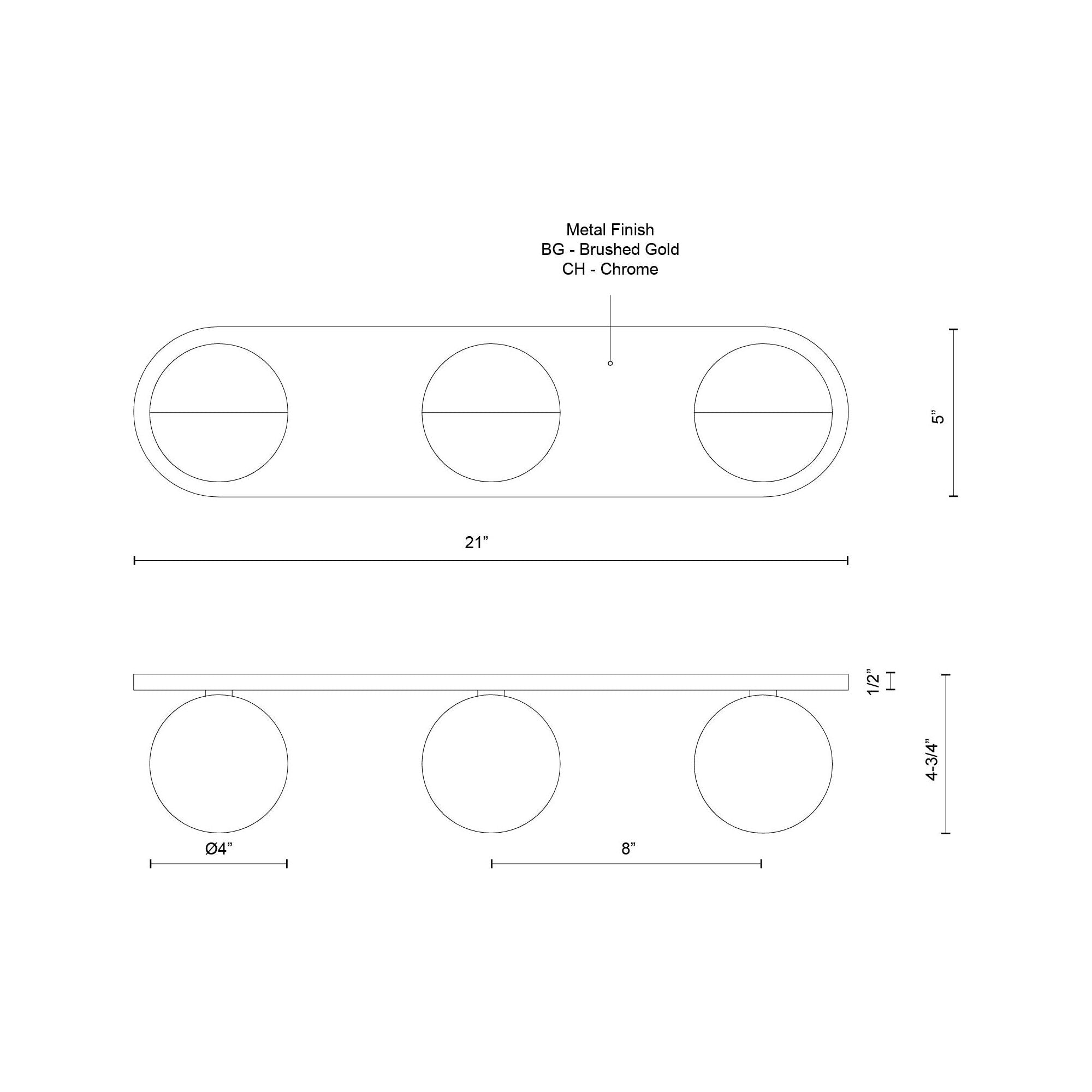 Pluto 3-Light LED Vanity Light