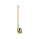 Adjustable LED picture light smaller version with pivoting arm in brushed gold finish, shown in vertical position, product photo