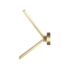 Adjustable LED picture light with pivoting arm in brushed gold finish, shown at angle, product photo