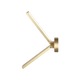 Adjustable LED picture light with pivoting arm in brushed gold finish, shown at angle, product photo