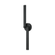 Adjustable LED picture light with pivoting arm in matte black finish, shown in vertical position, product photo