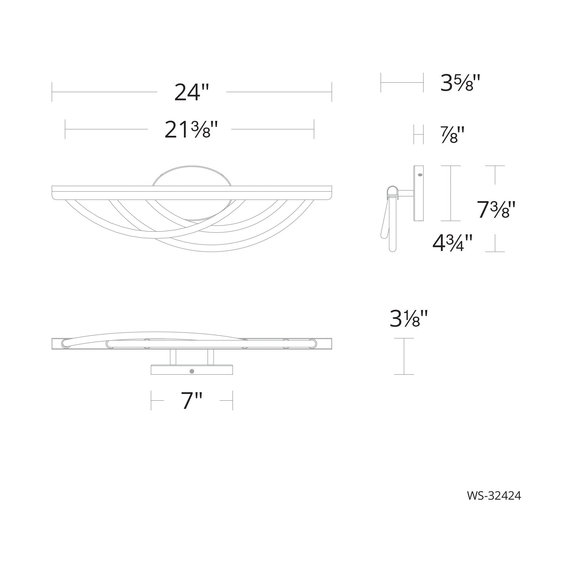 Swoop 24" LED Bath Vanity & Wall Light