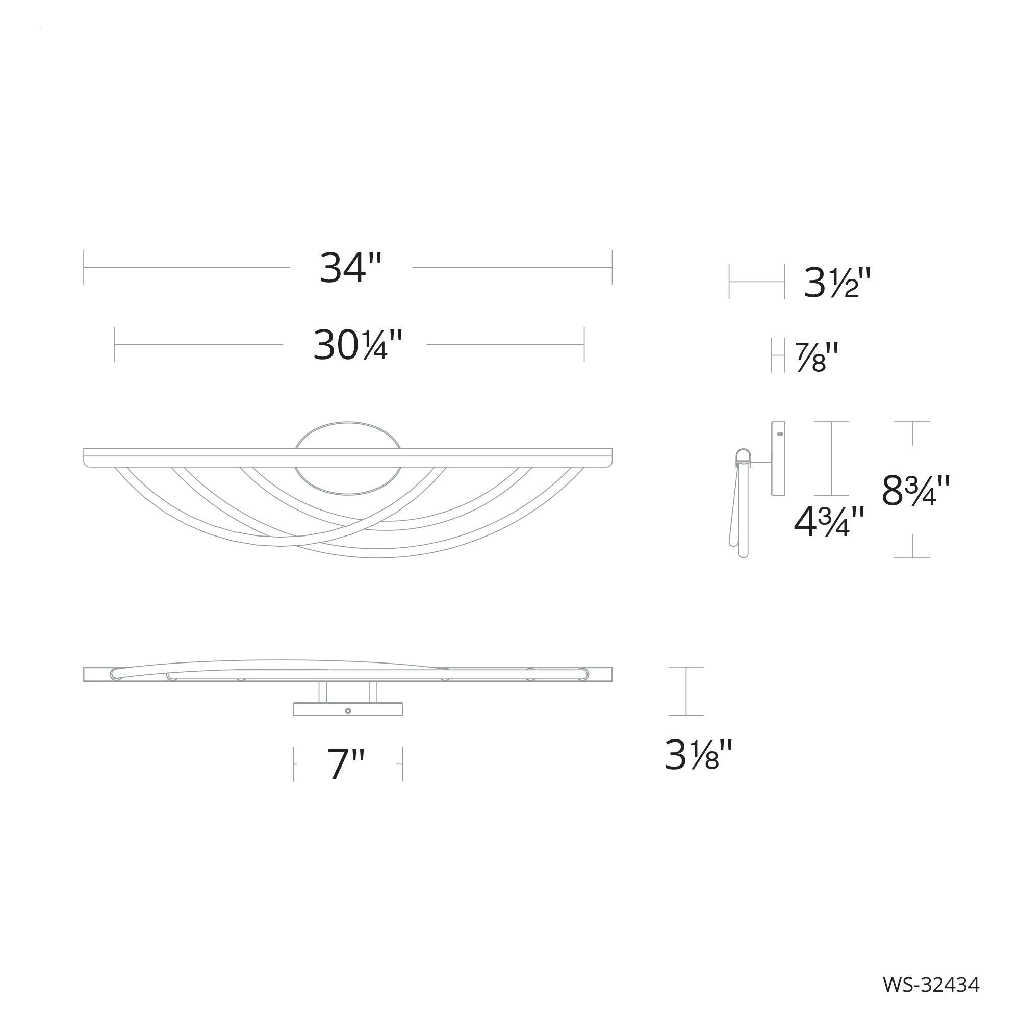 Swoop 34" LED Bath Vanity & Wall Light