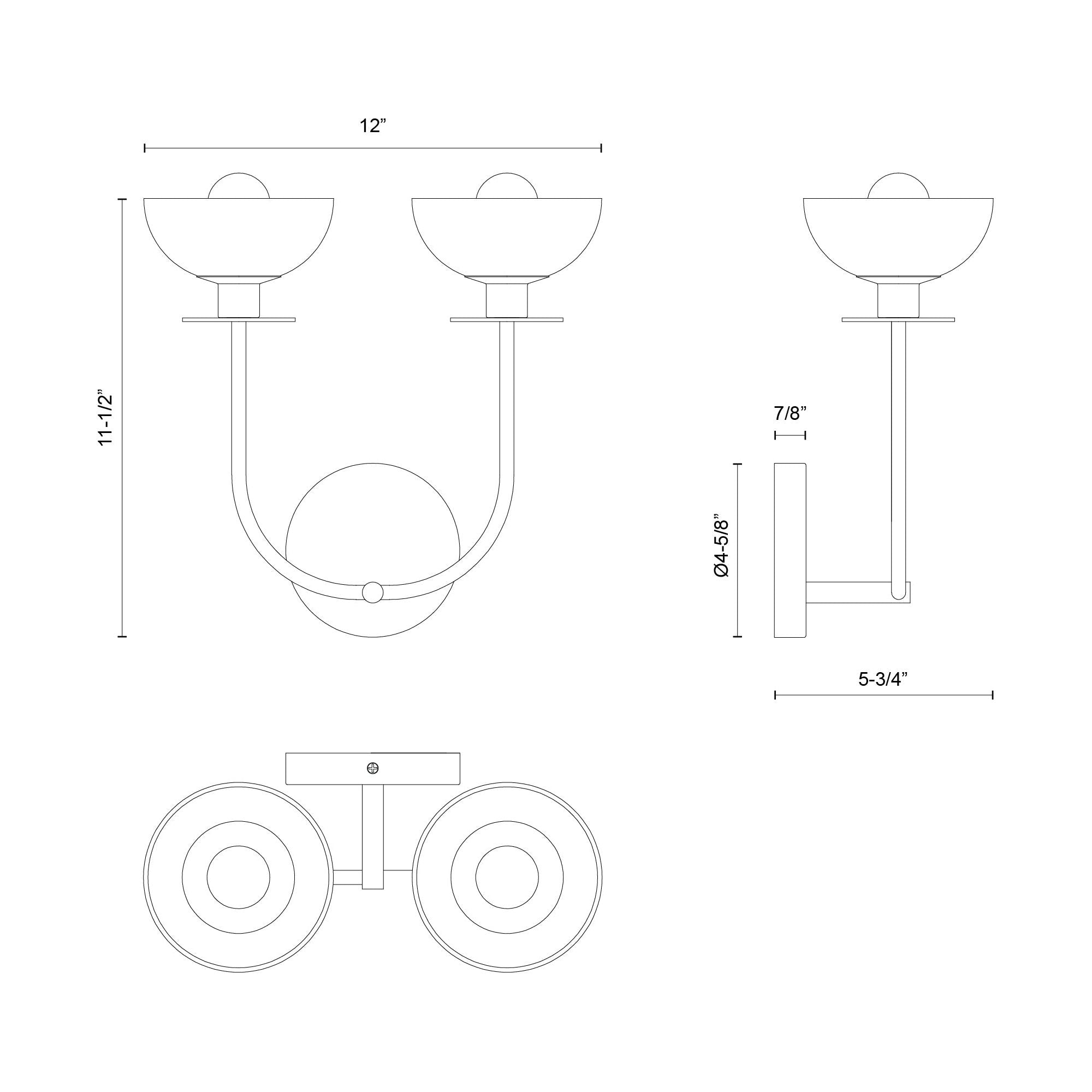 Sylvia 2-Light 12" Wall Vanity