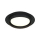 Round low-profile flush mount ceiling light in matte black finish, smaller 12 inch version, product photo