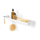 modern white shower shelf
