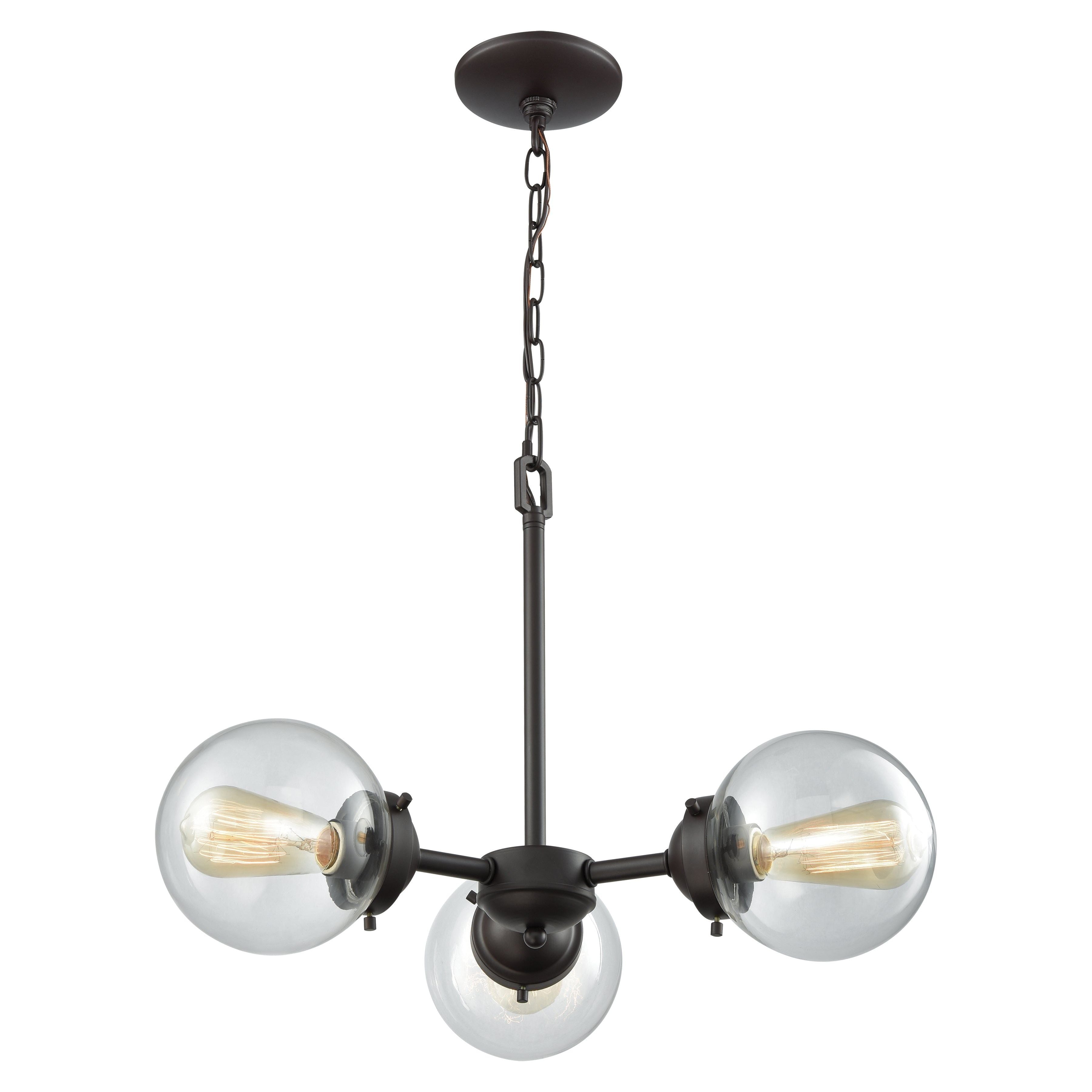 Beckett 22" Wide 3-Light Chandelier