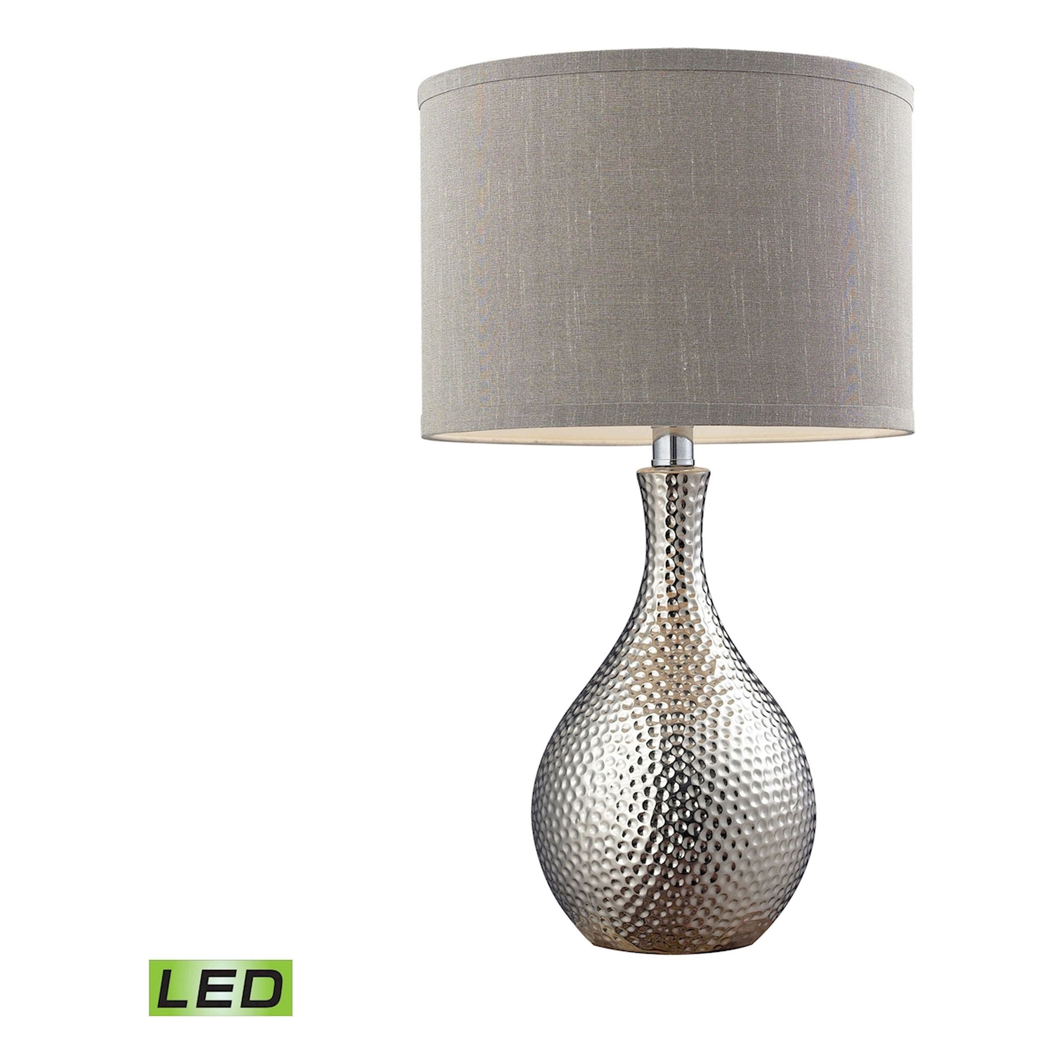 Hammered Chrome 21.5" High 1-Light Table Lamp