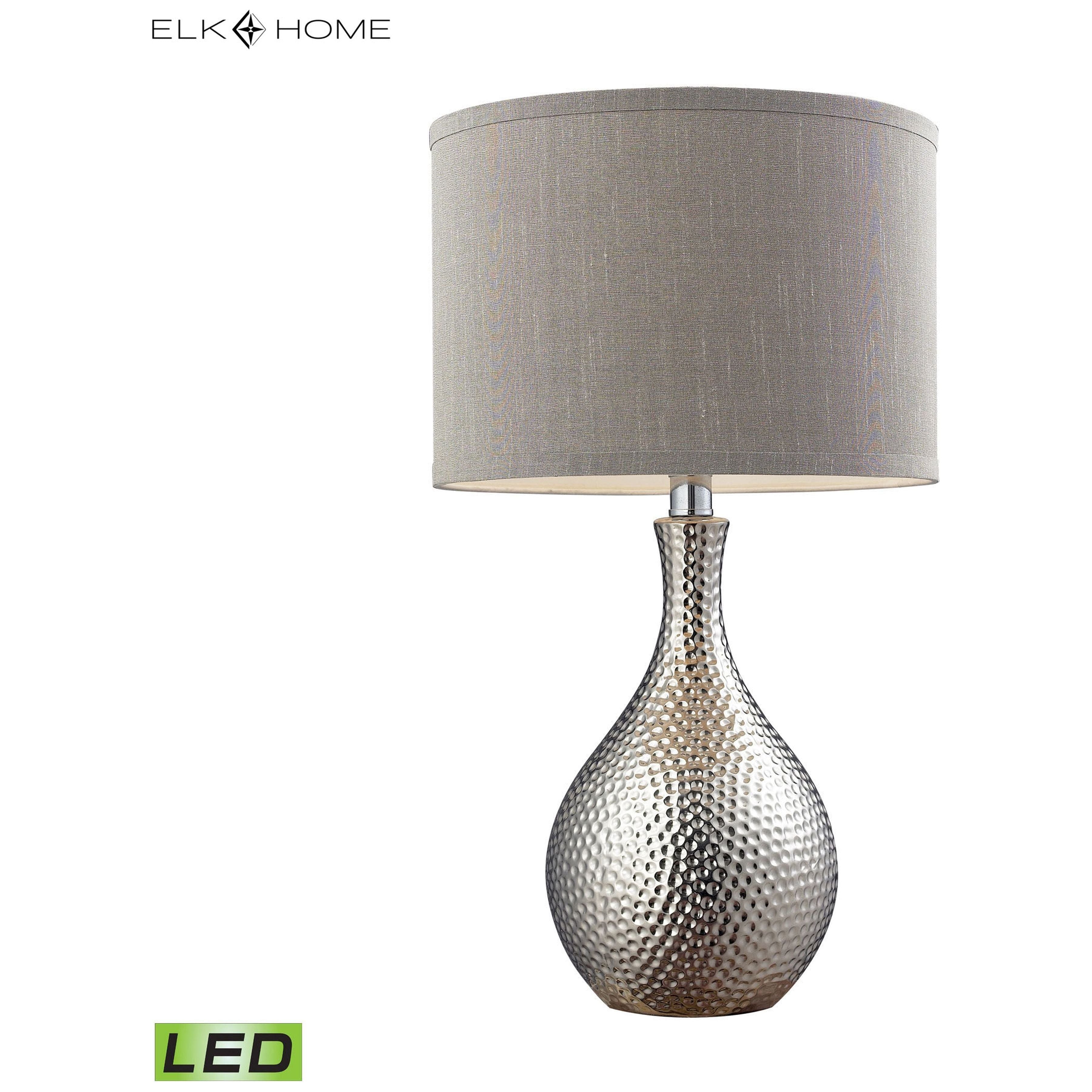 Hammered Chrome 21.5" High 1-Light Table Lamp