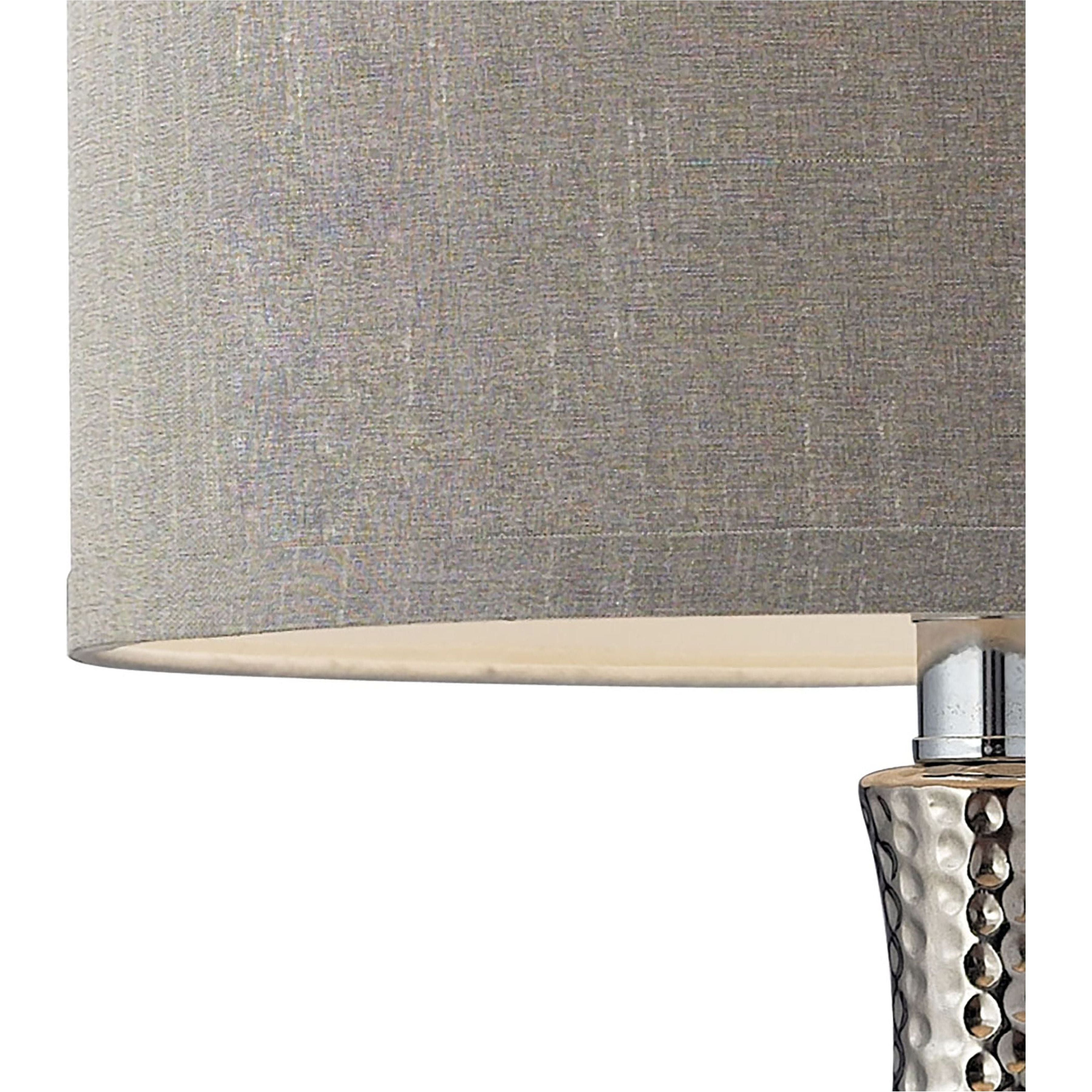 Hammered Chrome 21.5" High 1-Light Table Lamp