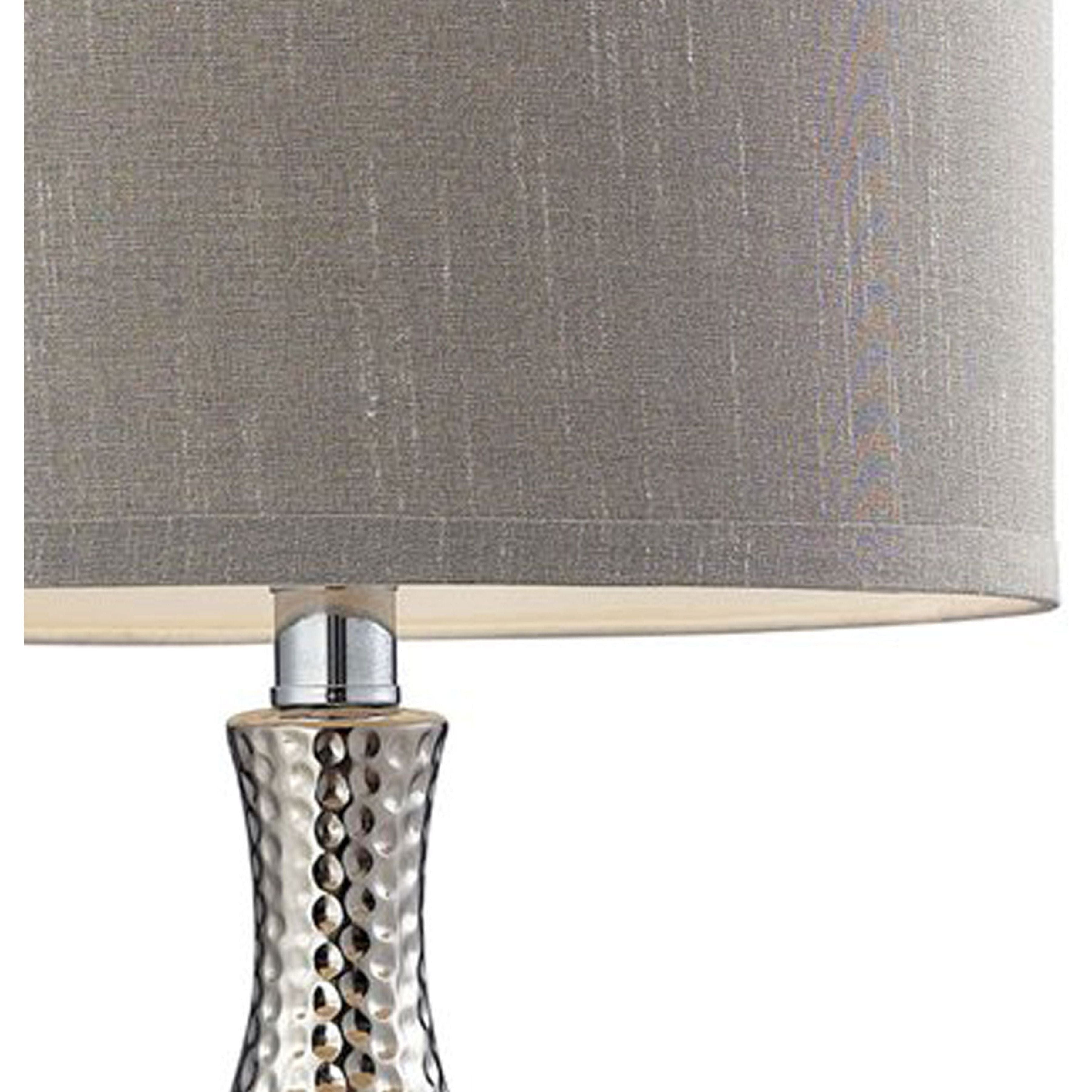 Hammered Chrome 21.5" High 1-Light Table Lamp