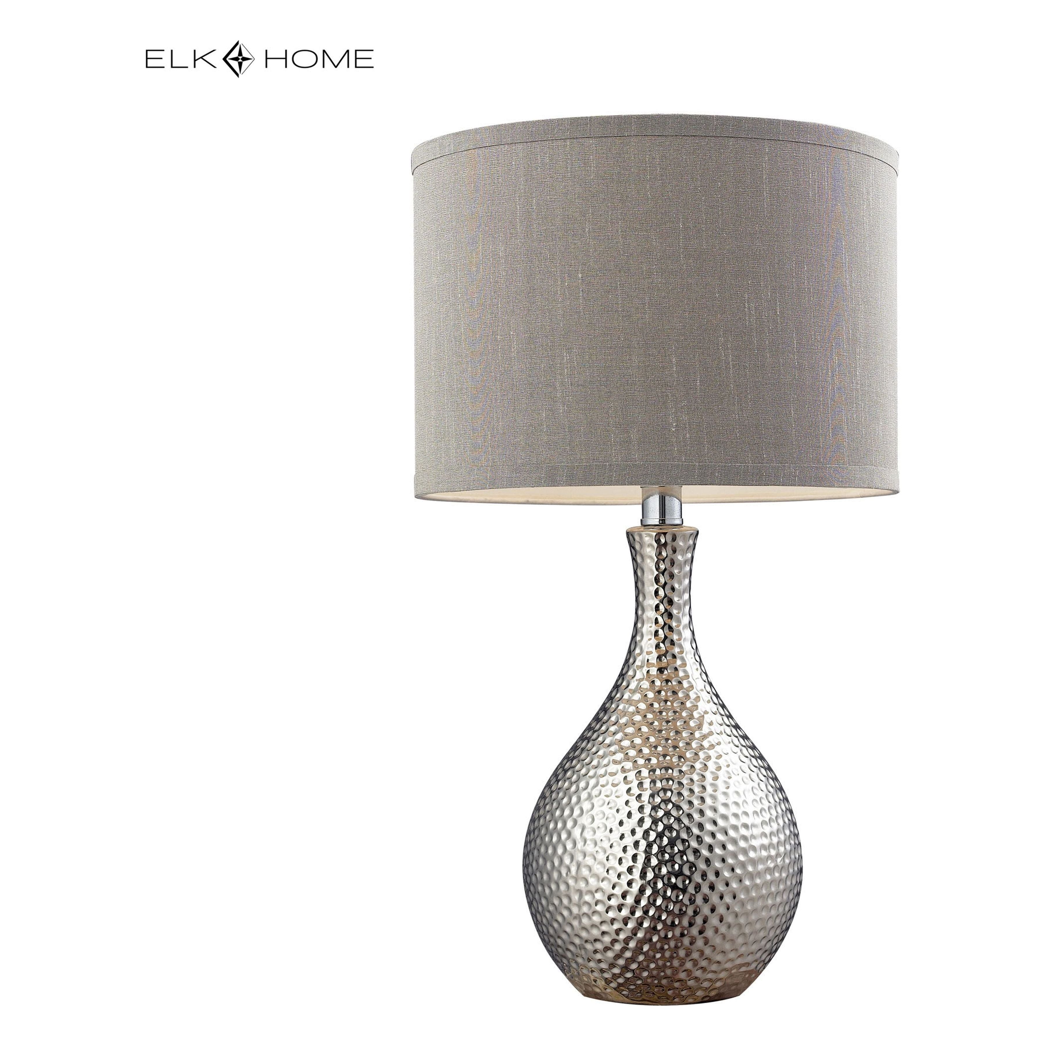 Hammered Chrome 21.5" High 1-Light Table Lamp