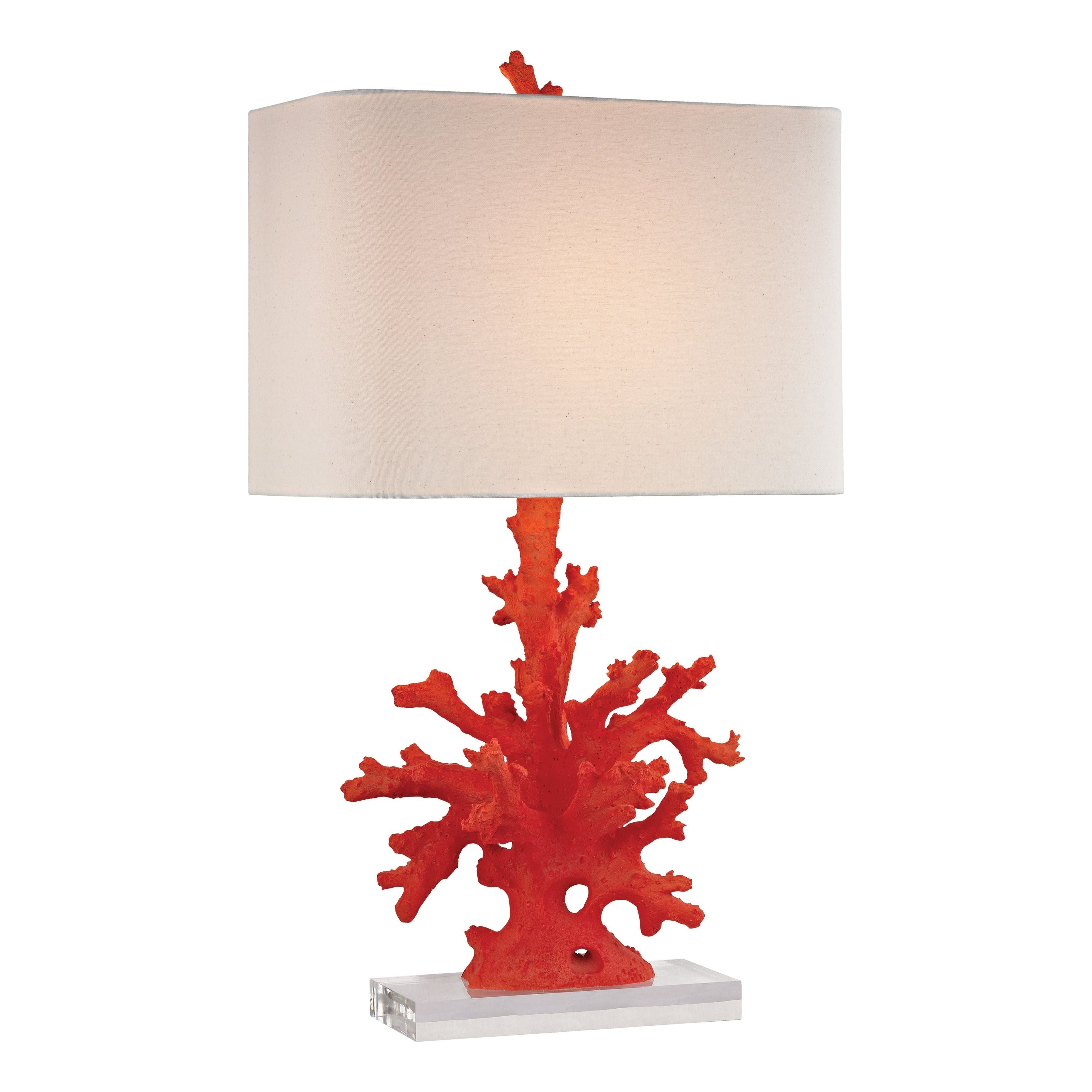 Red Coral 28" High 1-Light Table Lamp