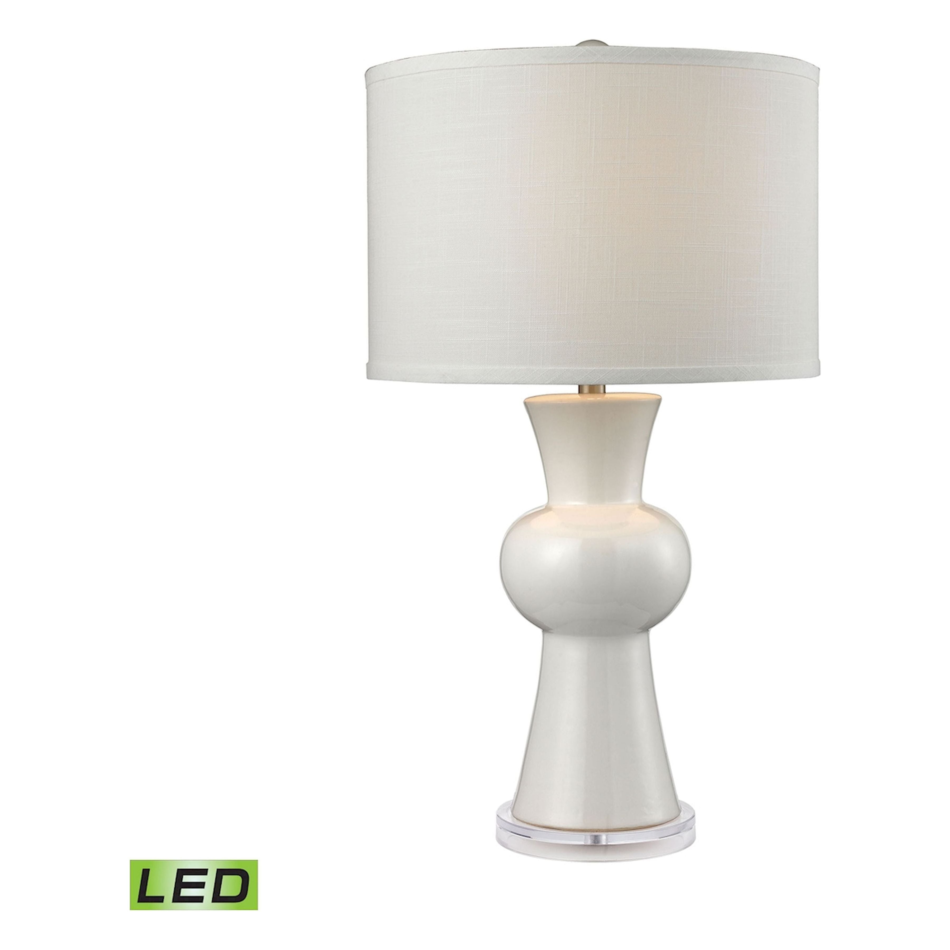 White Ceramic 28" High 1-Light Table Lamp