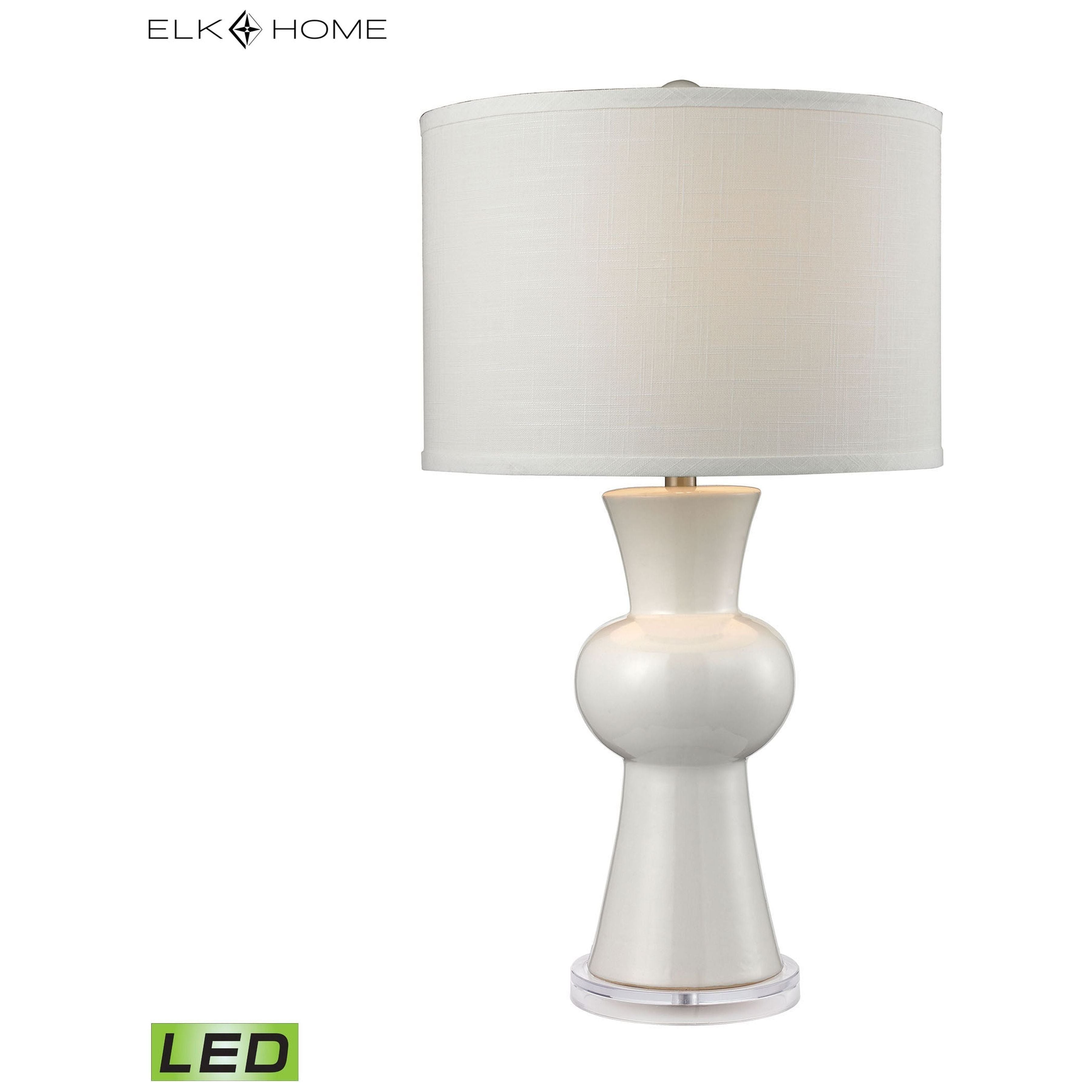 White Ceramic 28" High 1-Light Table Lamp