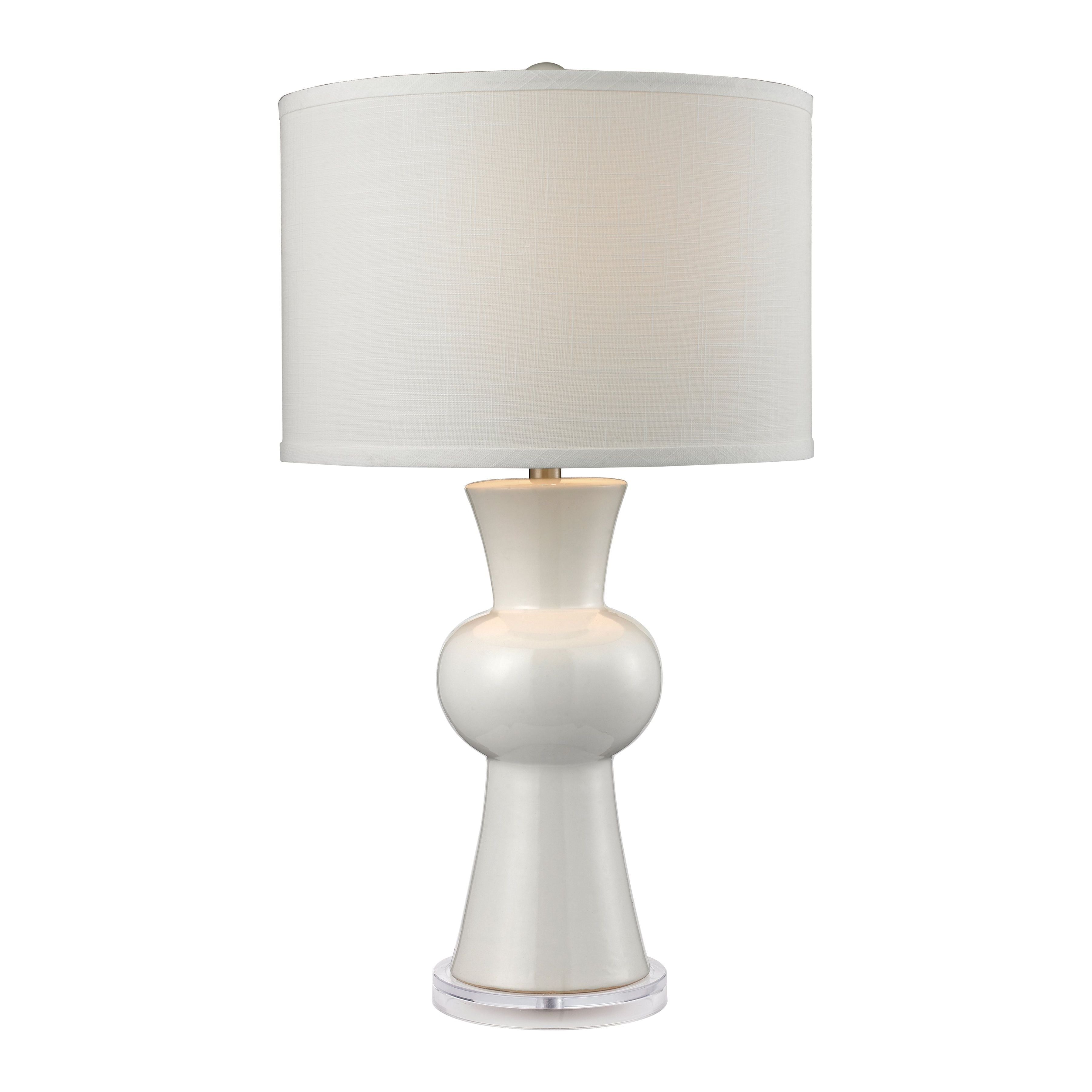 White Ceramic 28" High 1-Light Table Lamp