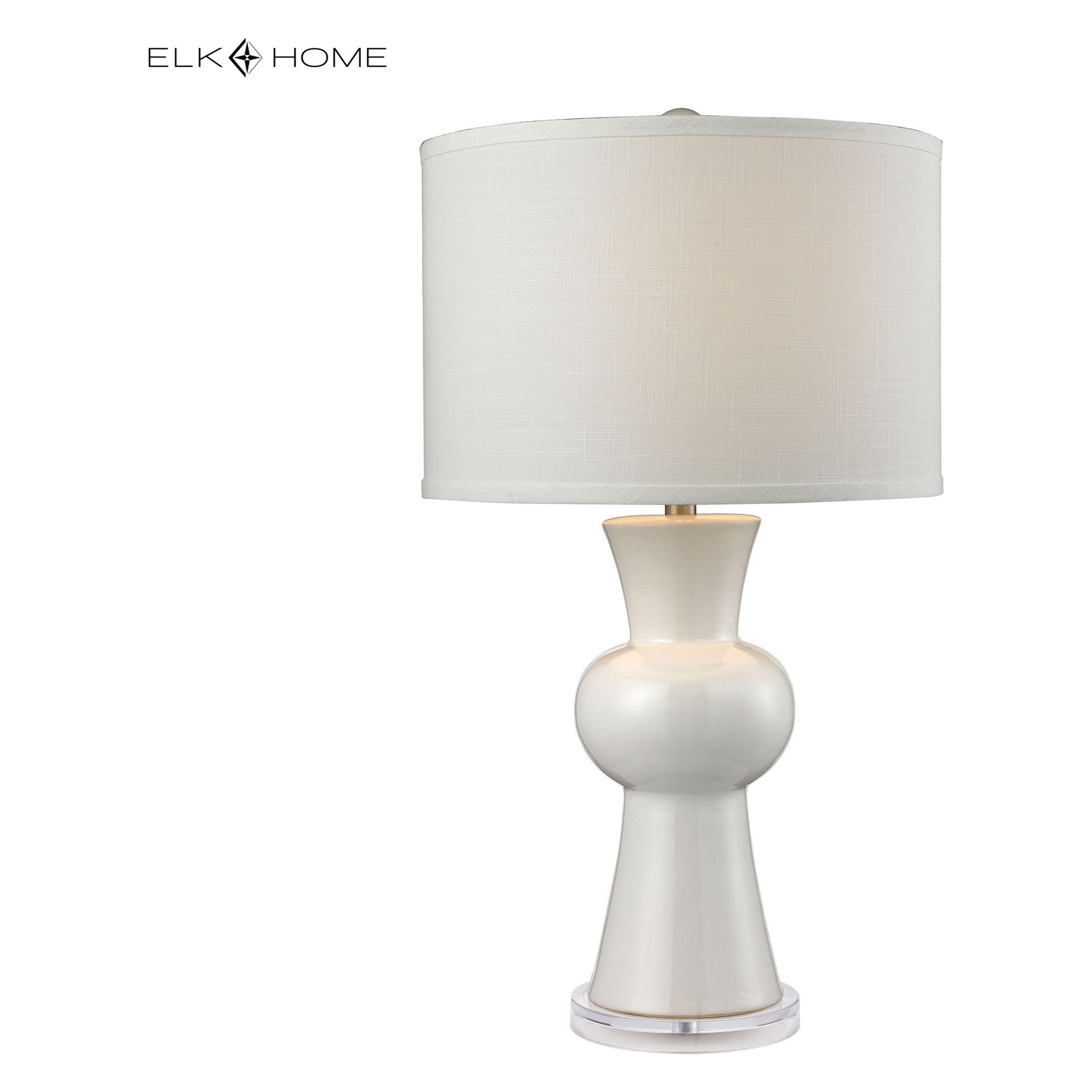 White Ceramic 28" High 1-Light Table Lamp