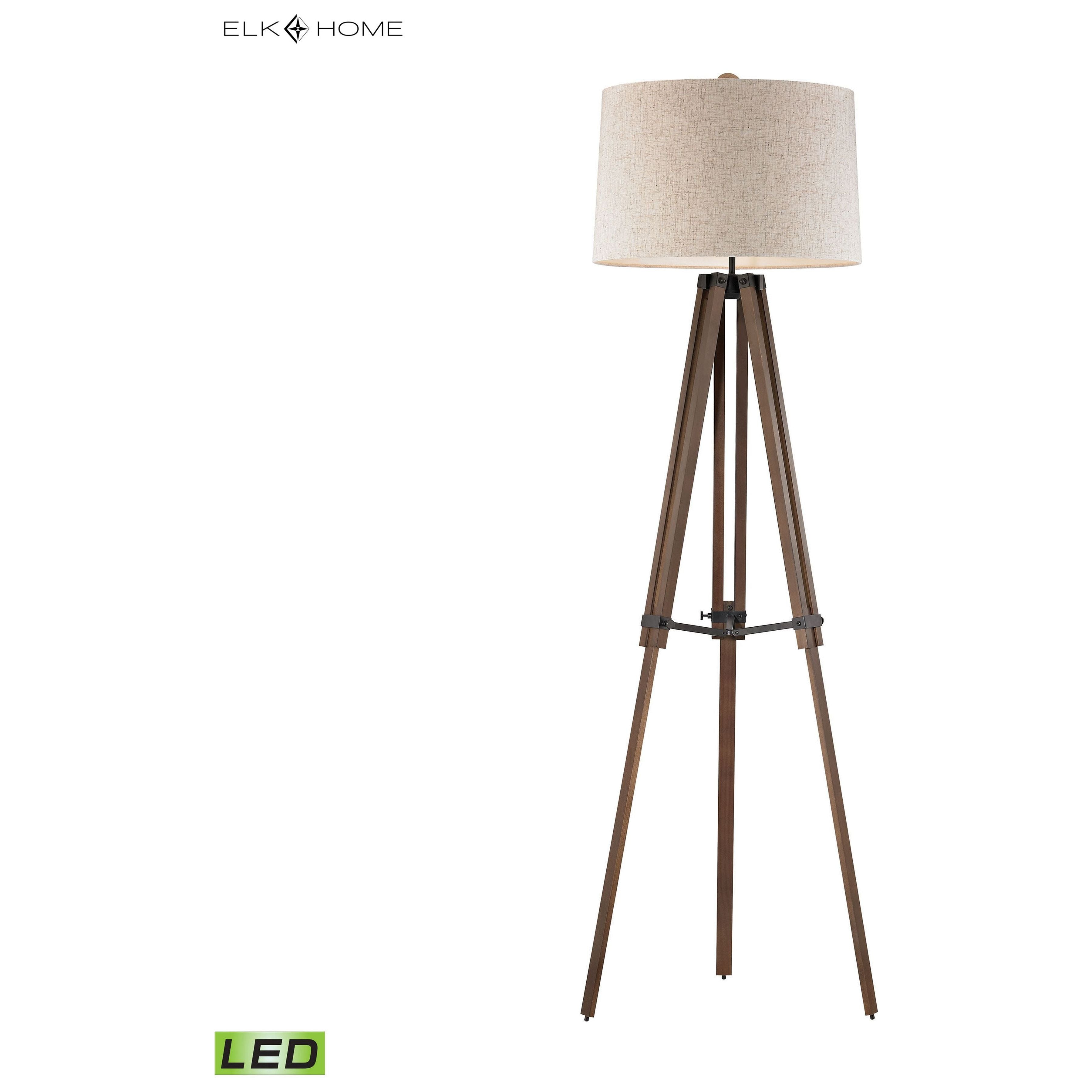Wooden Brace 62" High 1-Light Floor Lamp