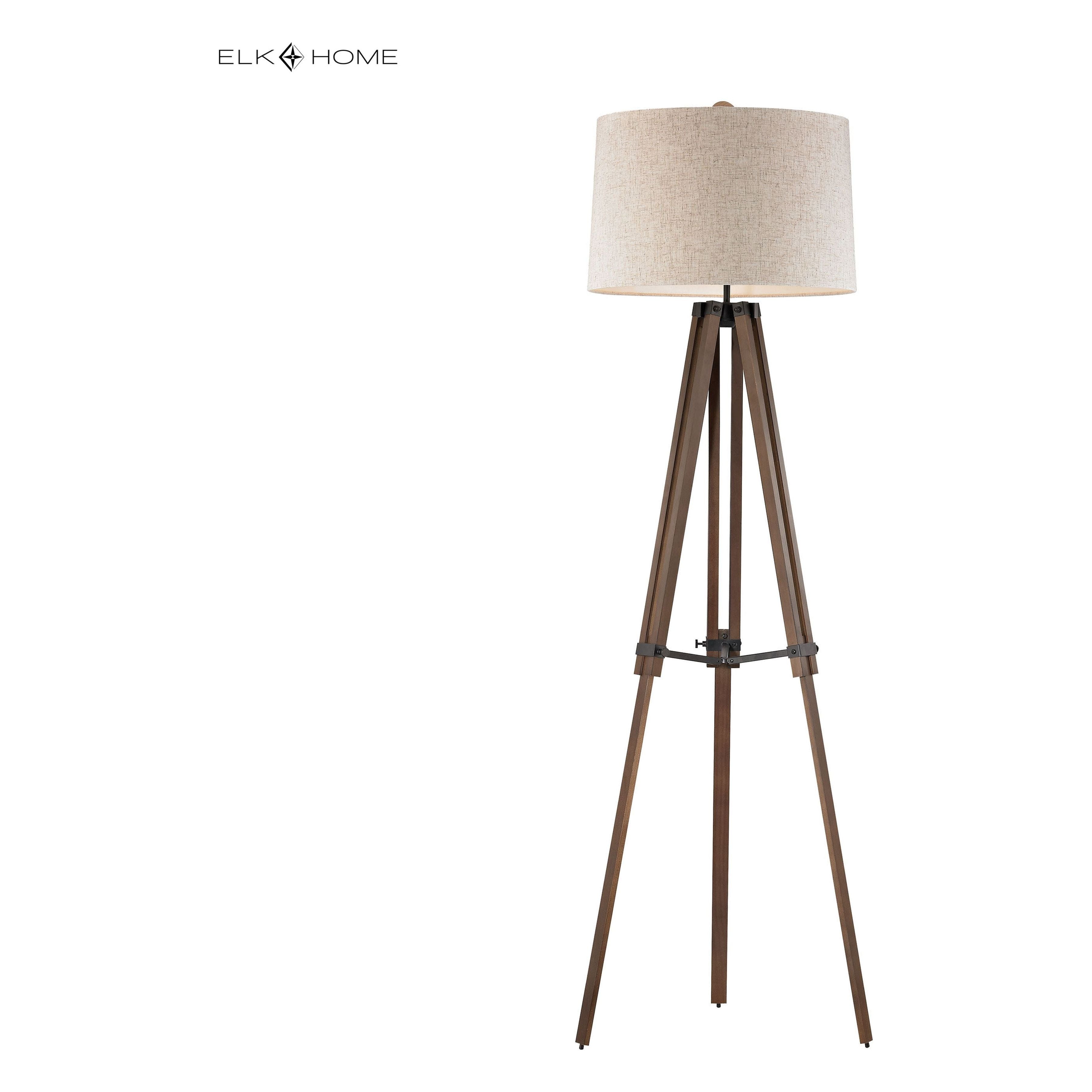 Wooden Brace 62" High 1-Light Floor Lamp