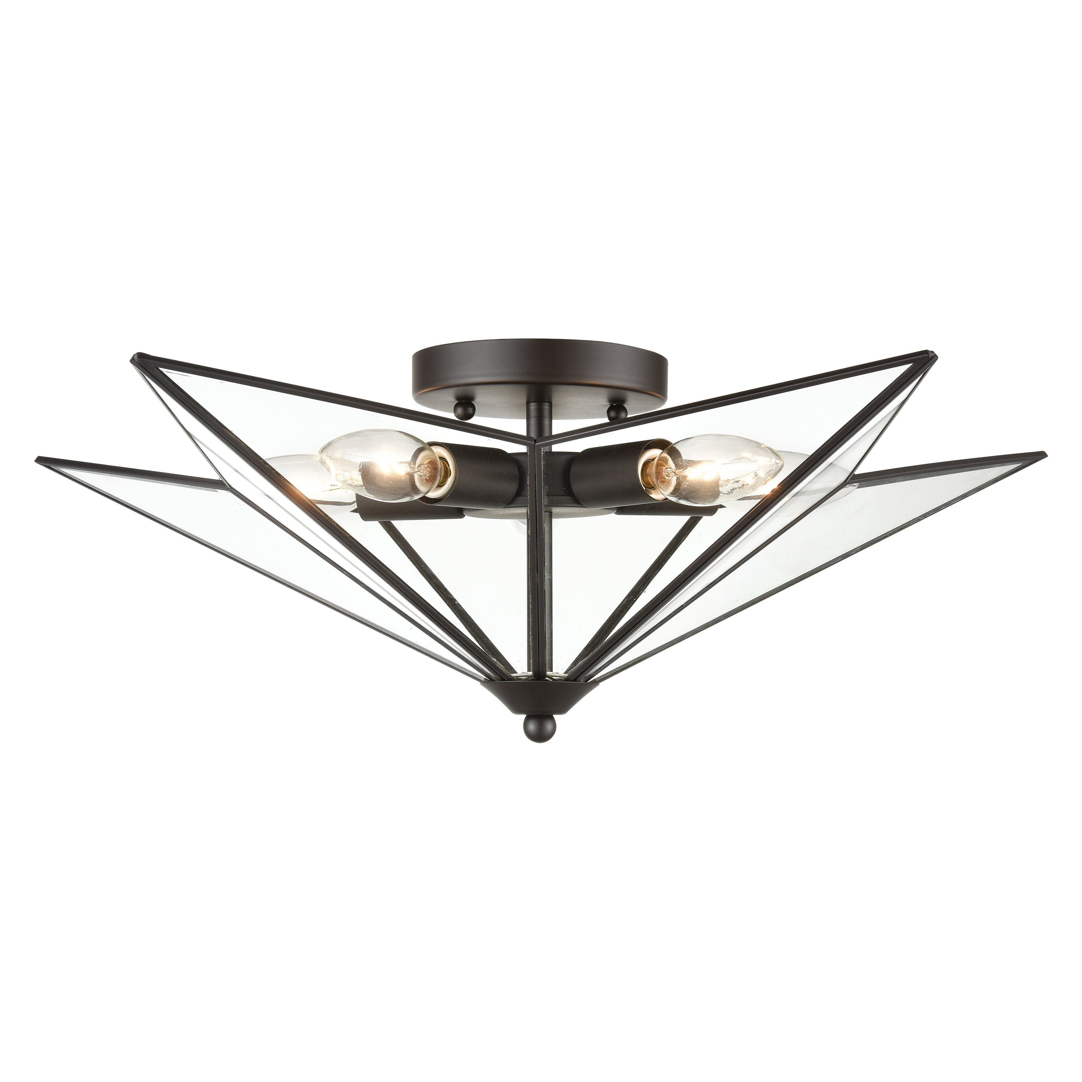 Moravian Star 21" Wide 5-Light Flush Mount