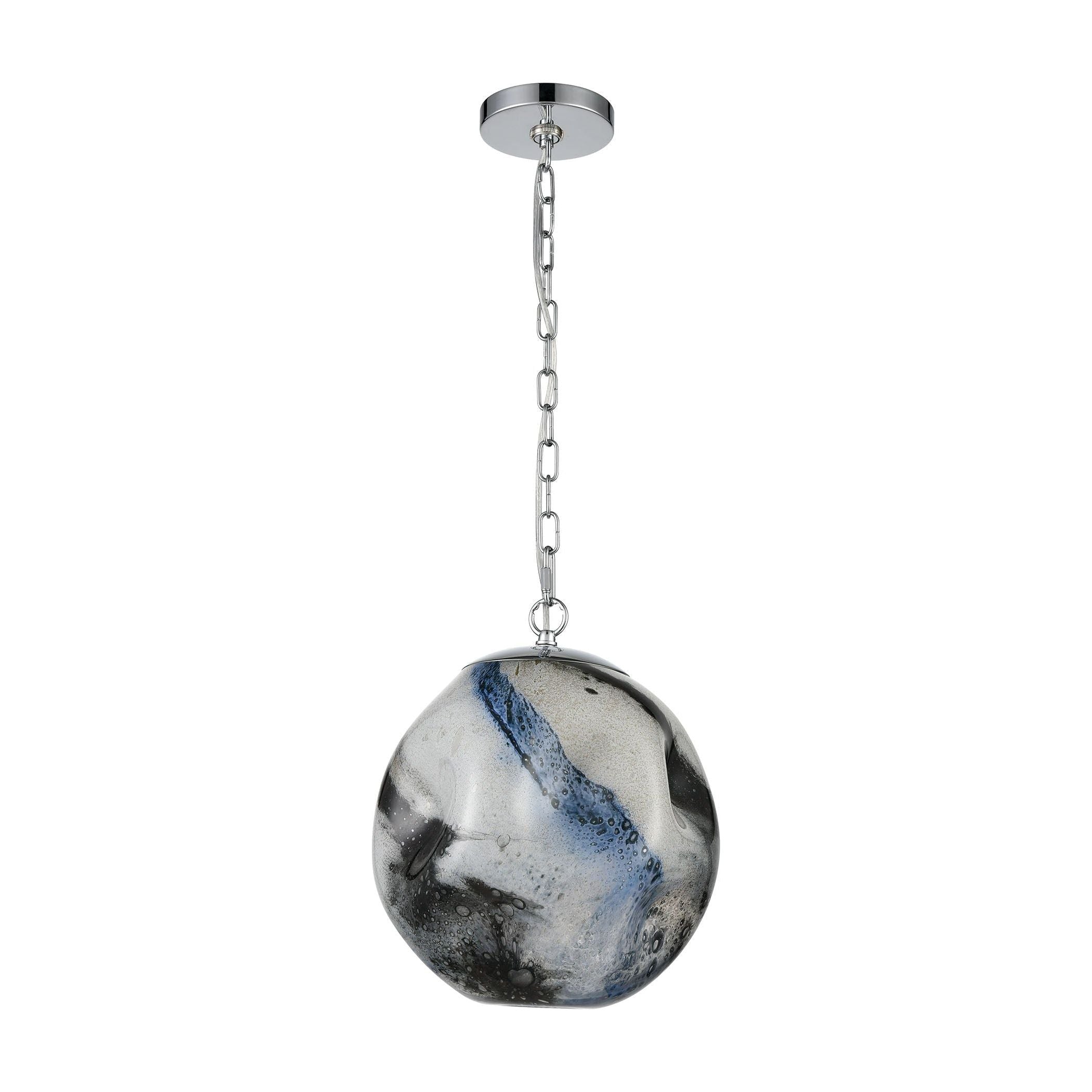 Blue Planetary 12" Wide 1-Light Pendant