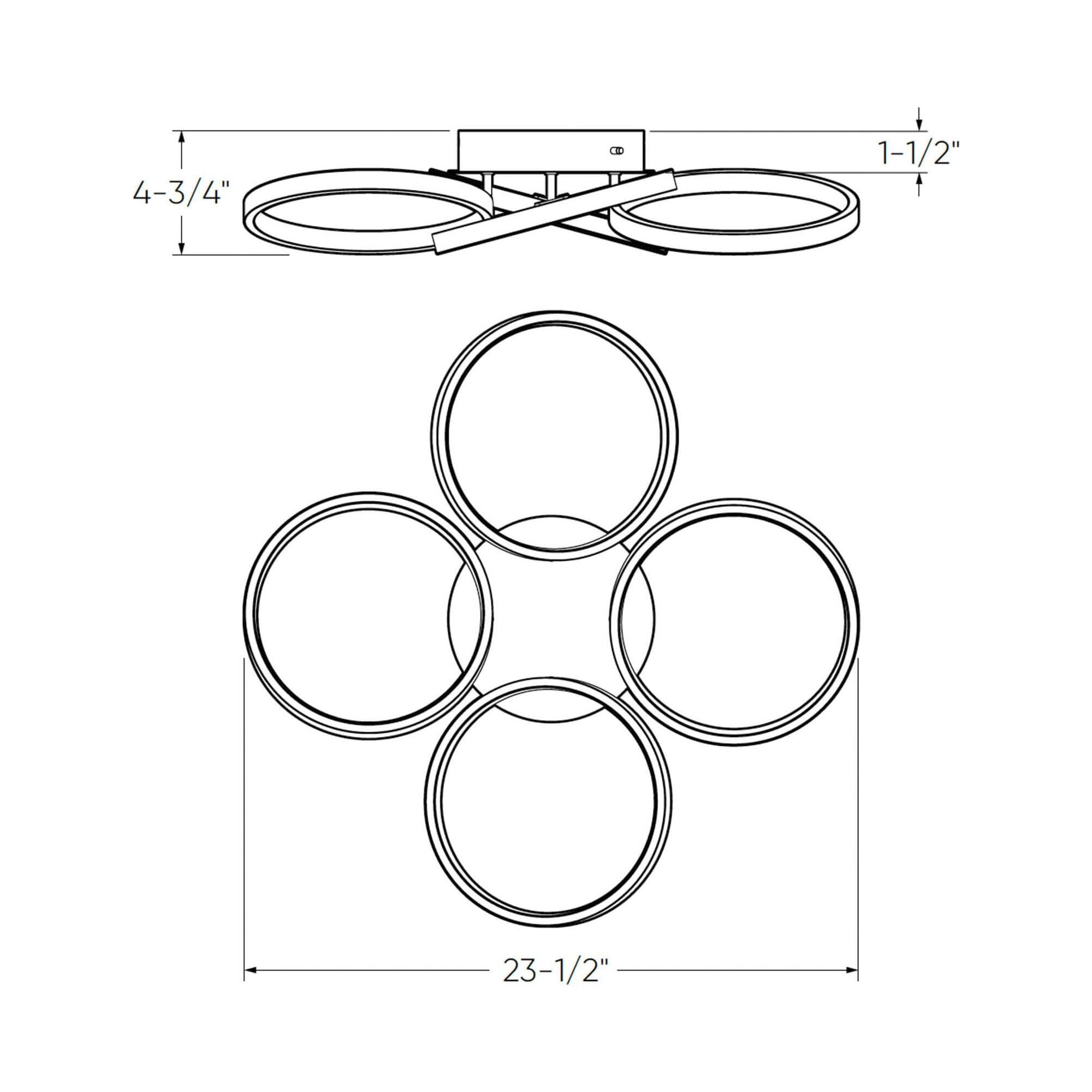 Hover 4-Ring Flush Mount 5CCT